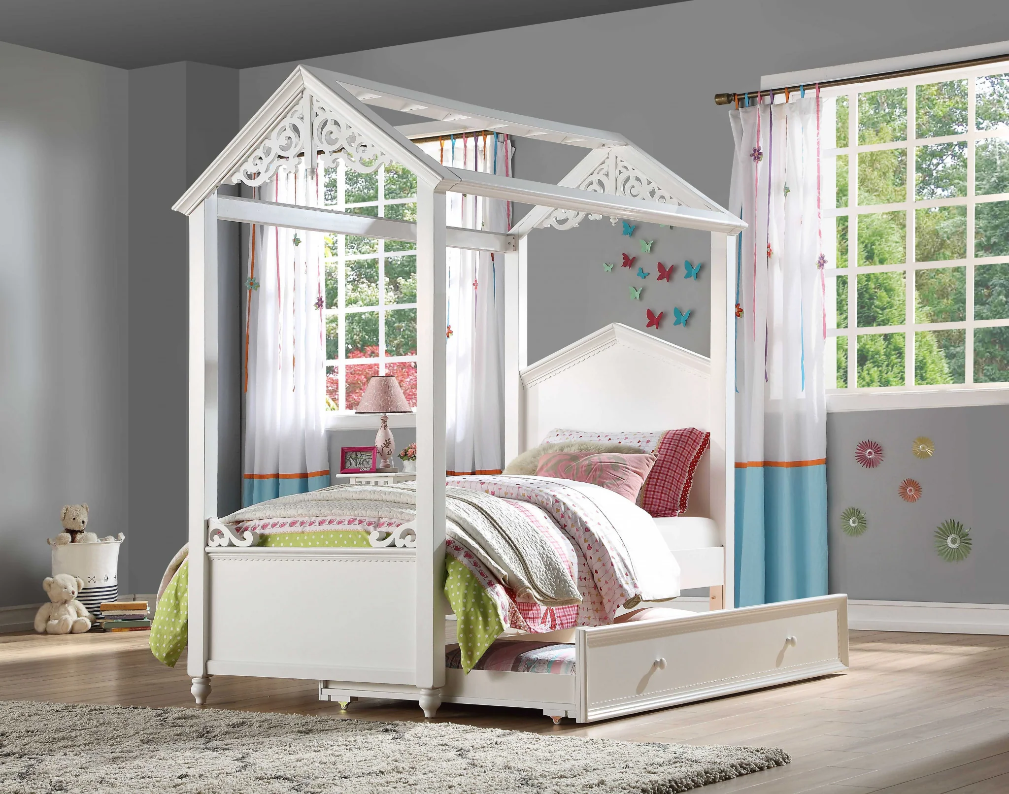 White Wood Trundle Twin By Homeroots - Image 3