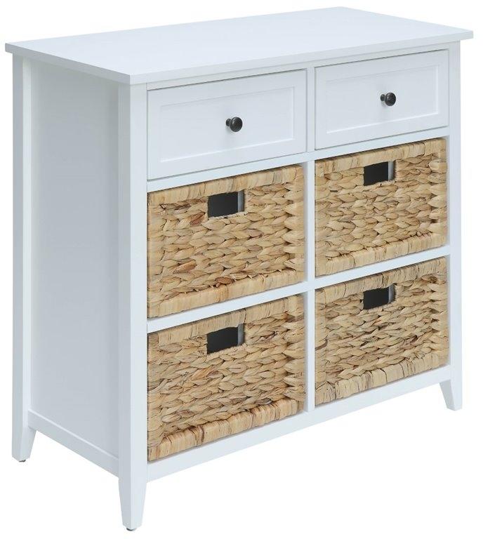 White Wood Veneer 6 Drawers Accent Chest By Homeroots - Image 2