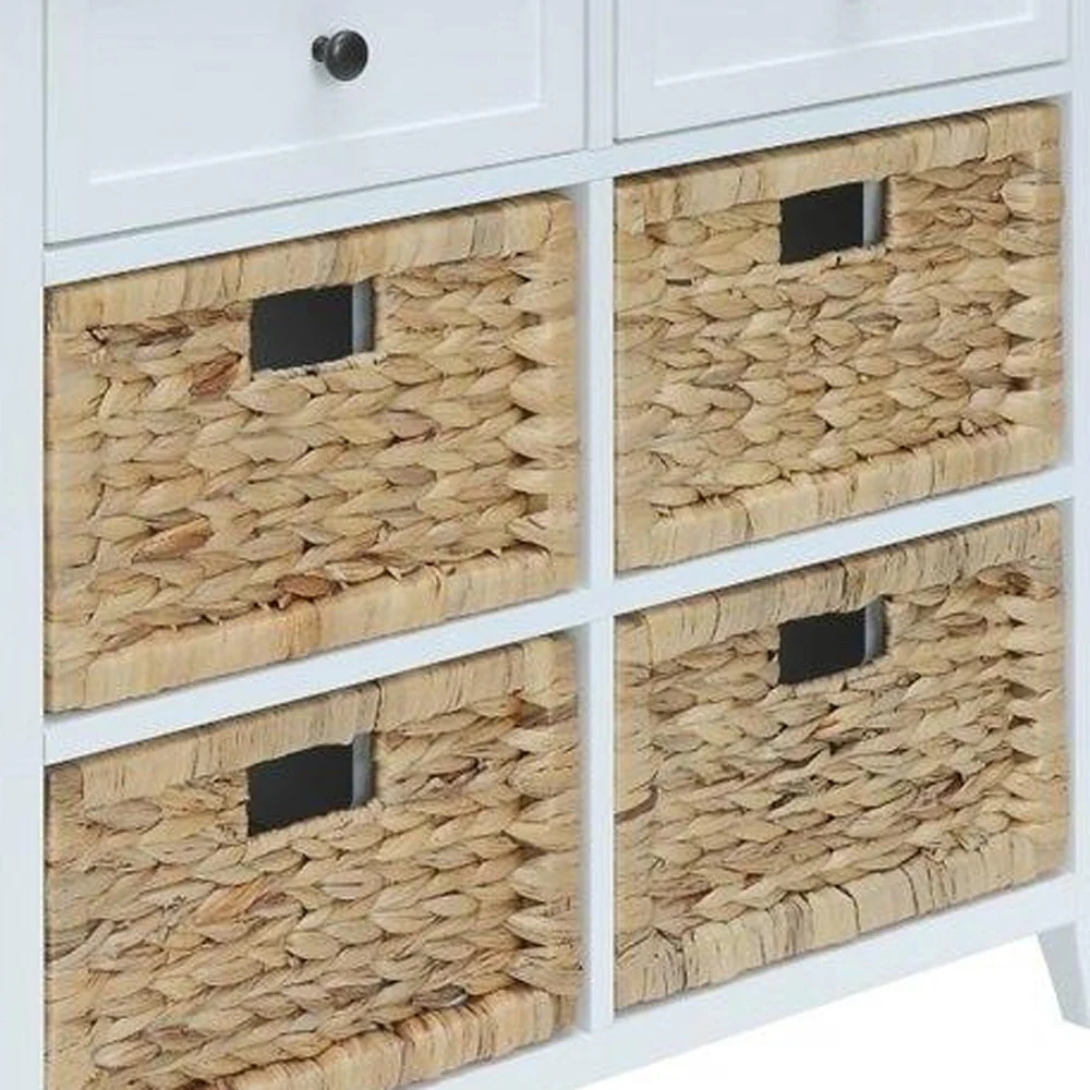 White Wood Veneer 6 Drawers Accent Chest By Homeroots - Image 4
