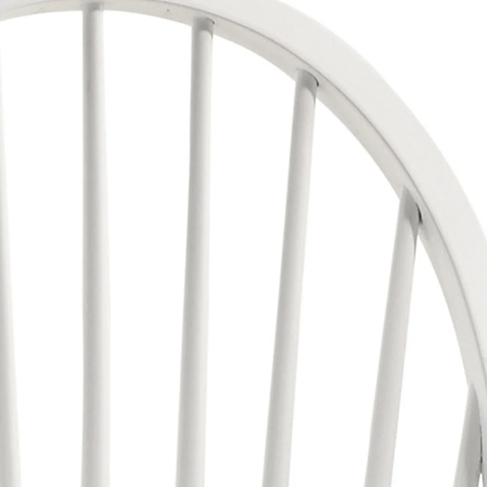 White Wood Windsor Back Dining Side Chair By Homeroots - Image 4