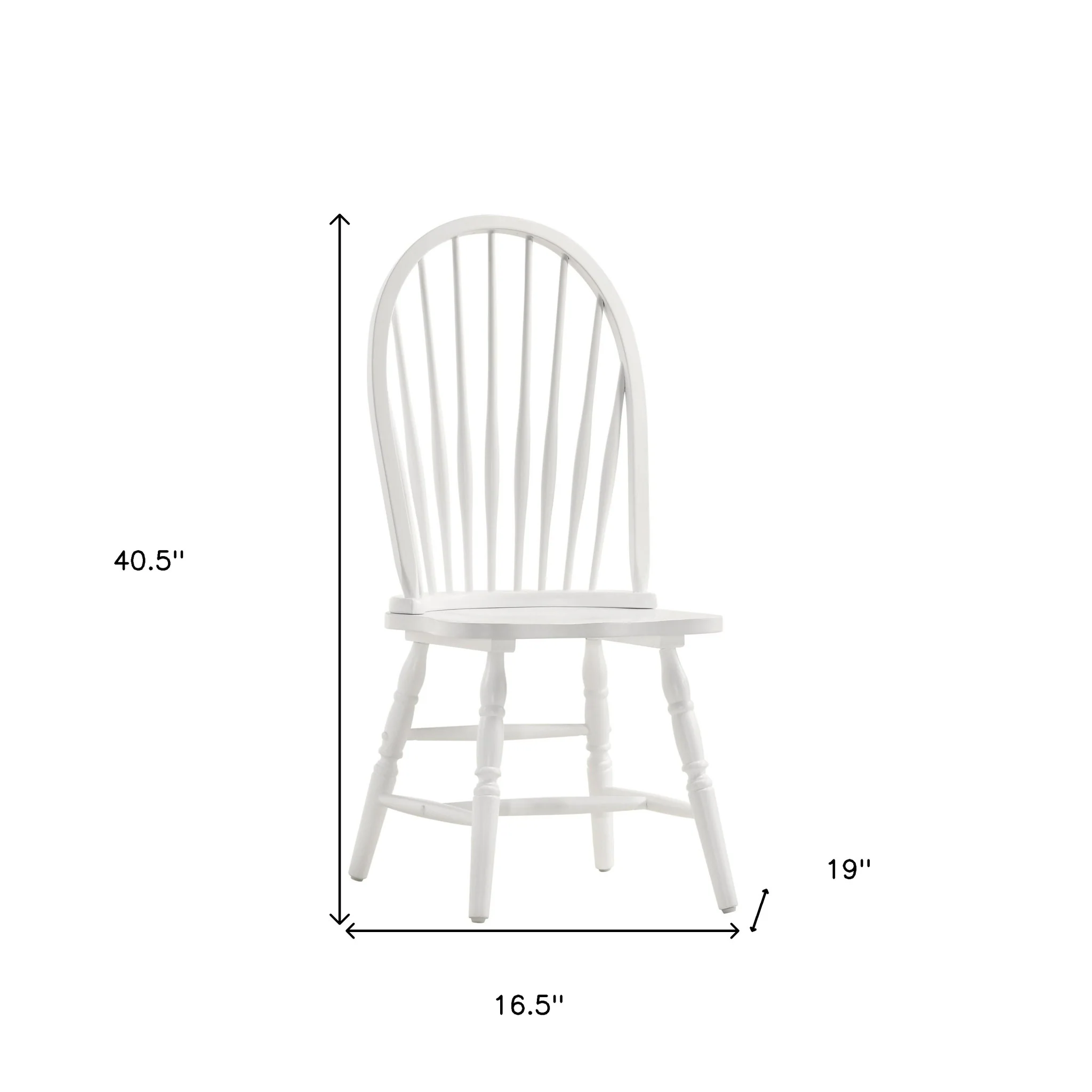 White Wood Windsor Back Dining Side Chair By Homeroots - Image 5