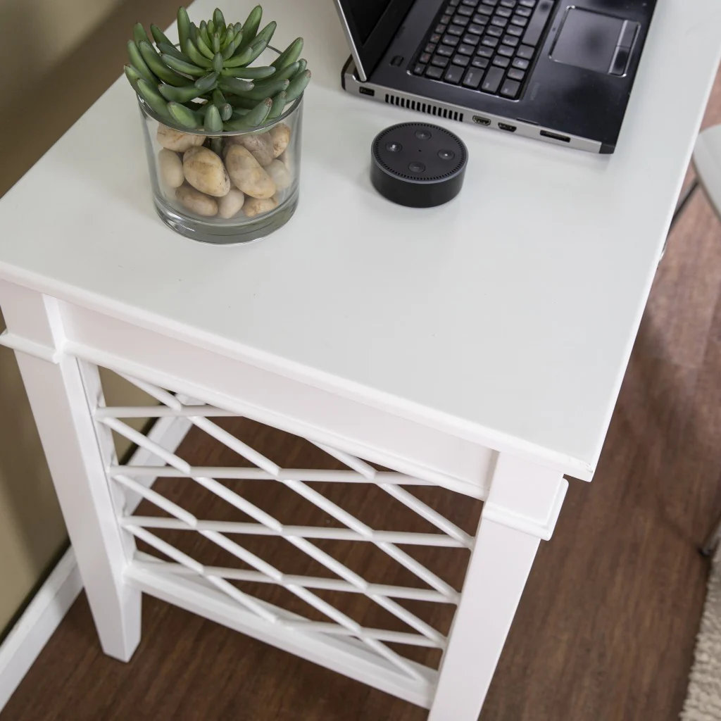 White Writing Desk By Homeroots - Image 7