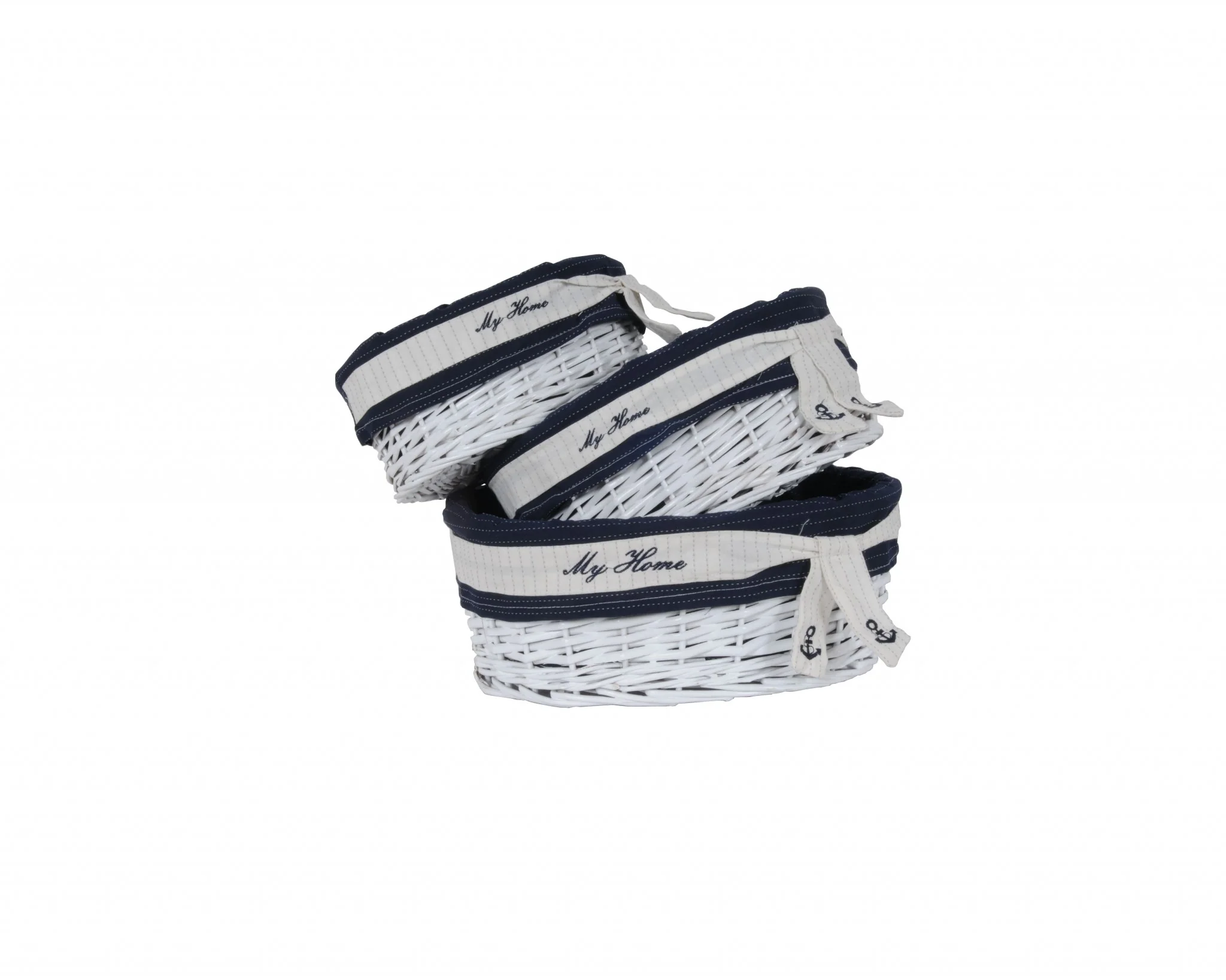 WhiteBlueOvalWillow Basket Set of By Homeroots - Image 4