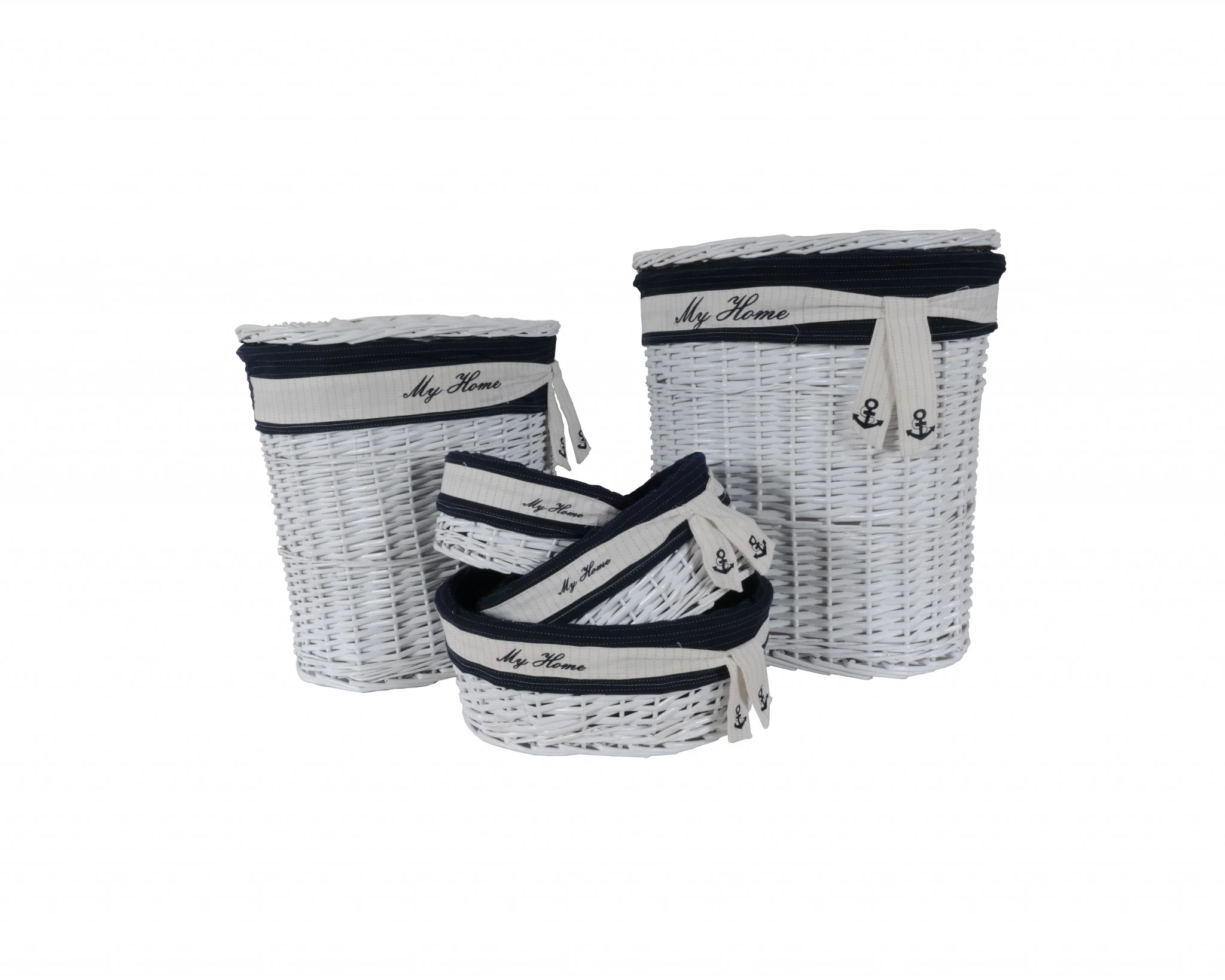 WhiteBlueOvalWillow Basket Set of By Homeroots - Image 5