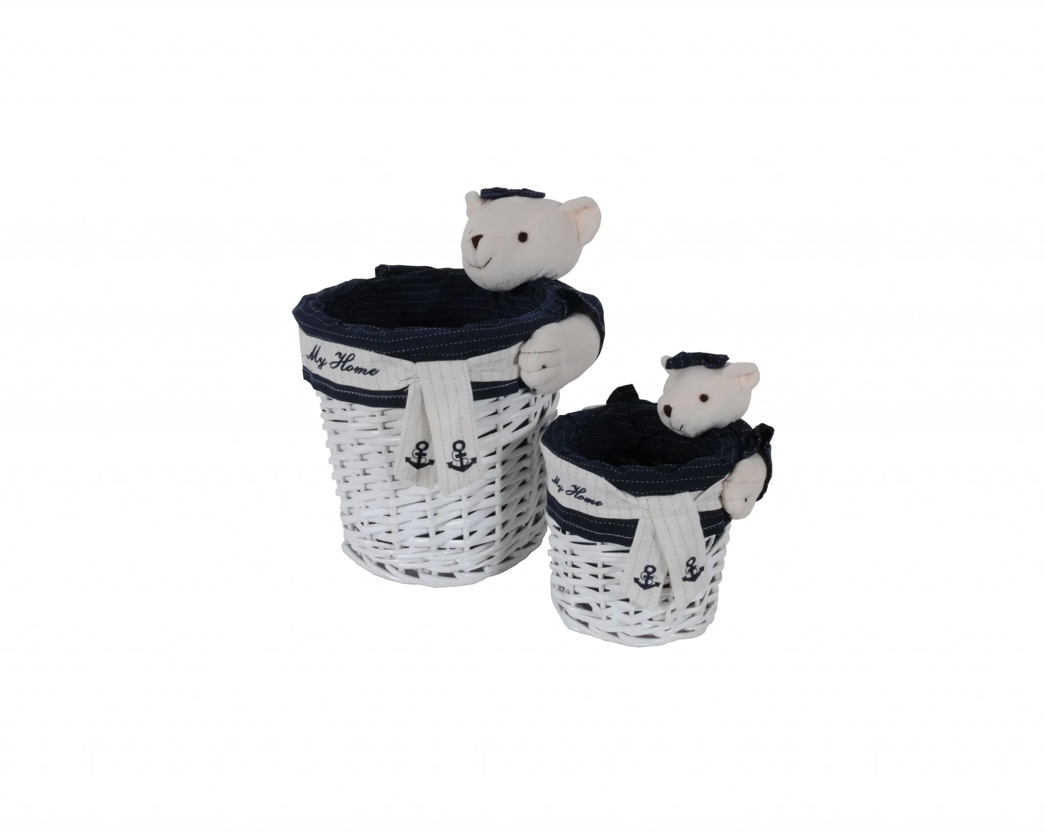 Whitebluerectangularbear Design Basket Set Of By Homeroots - Image 4