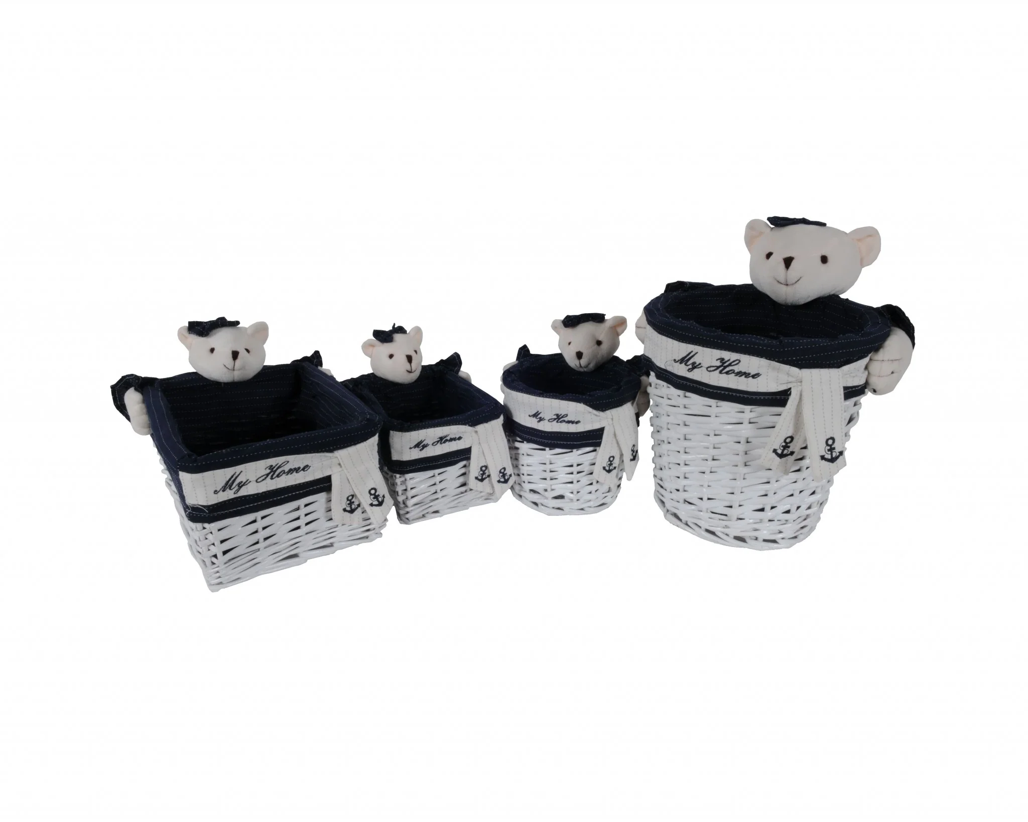 Whitebluerectangularbear Design Basket Set Of By Homeroots - Image 5
