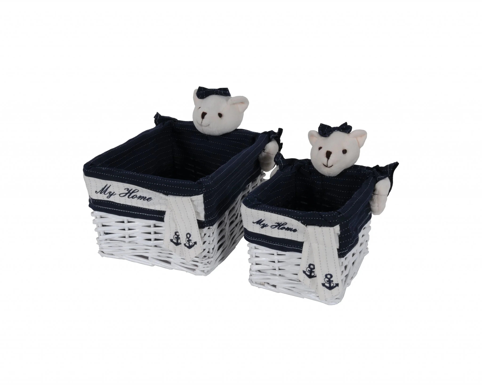 Whitebluerectangularbear Design Basket Set Of By Homeroots - Image 6