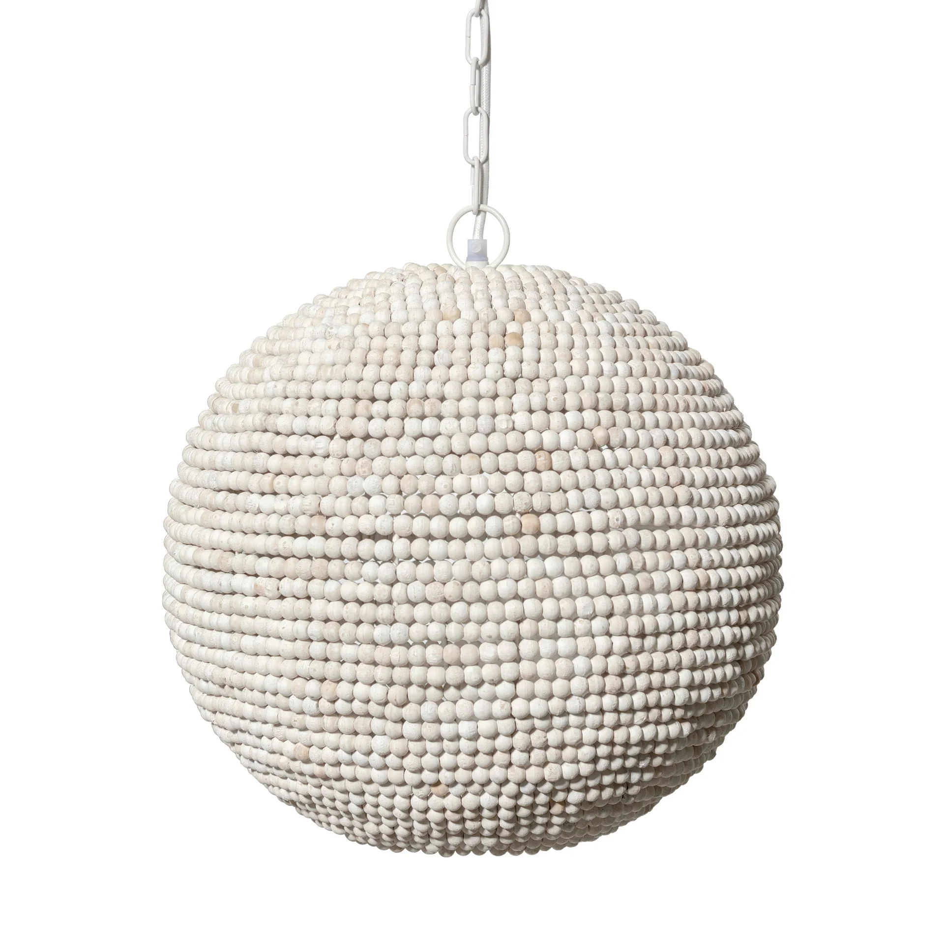 Whitewash Beaded Ball Hanging Light By Homeroots - Image 2
