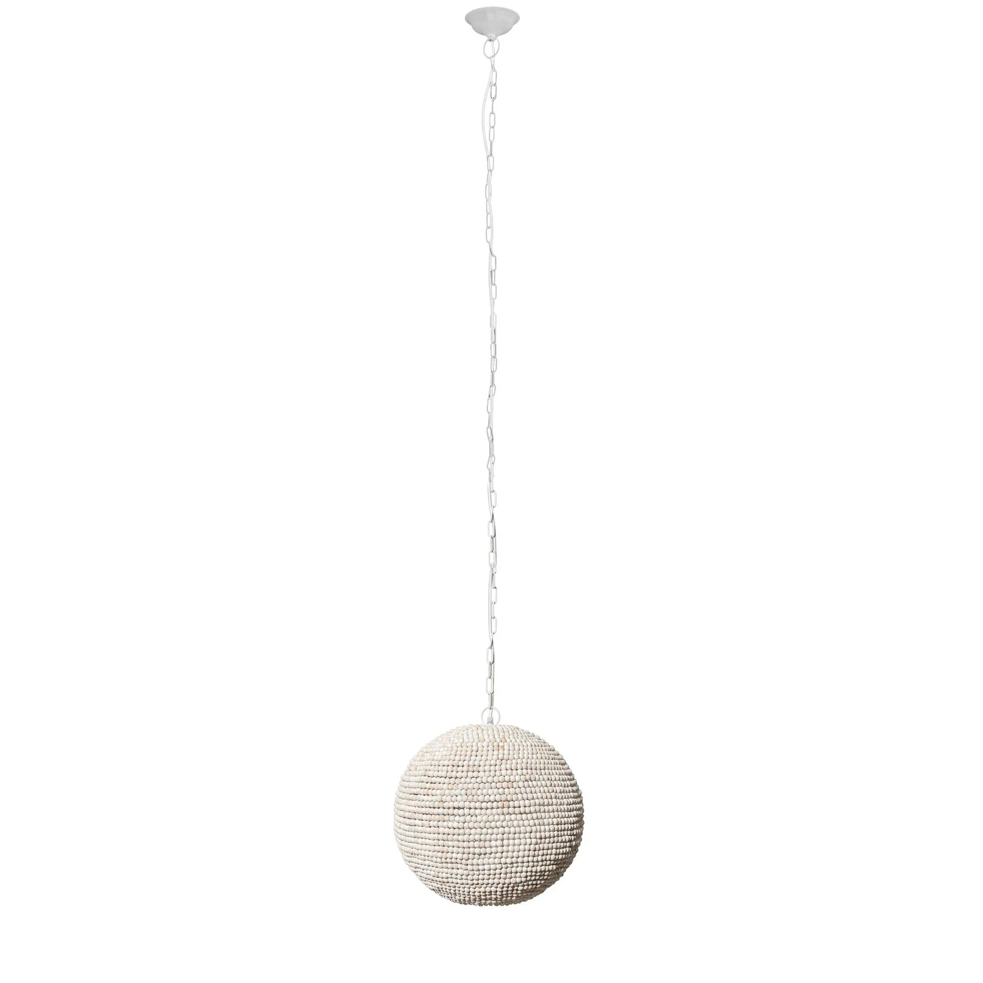 Whitewash Beaded Ball Hanging Light By Homeroots - Image 3