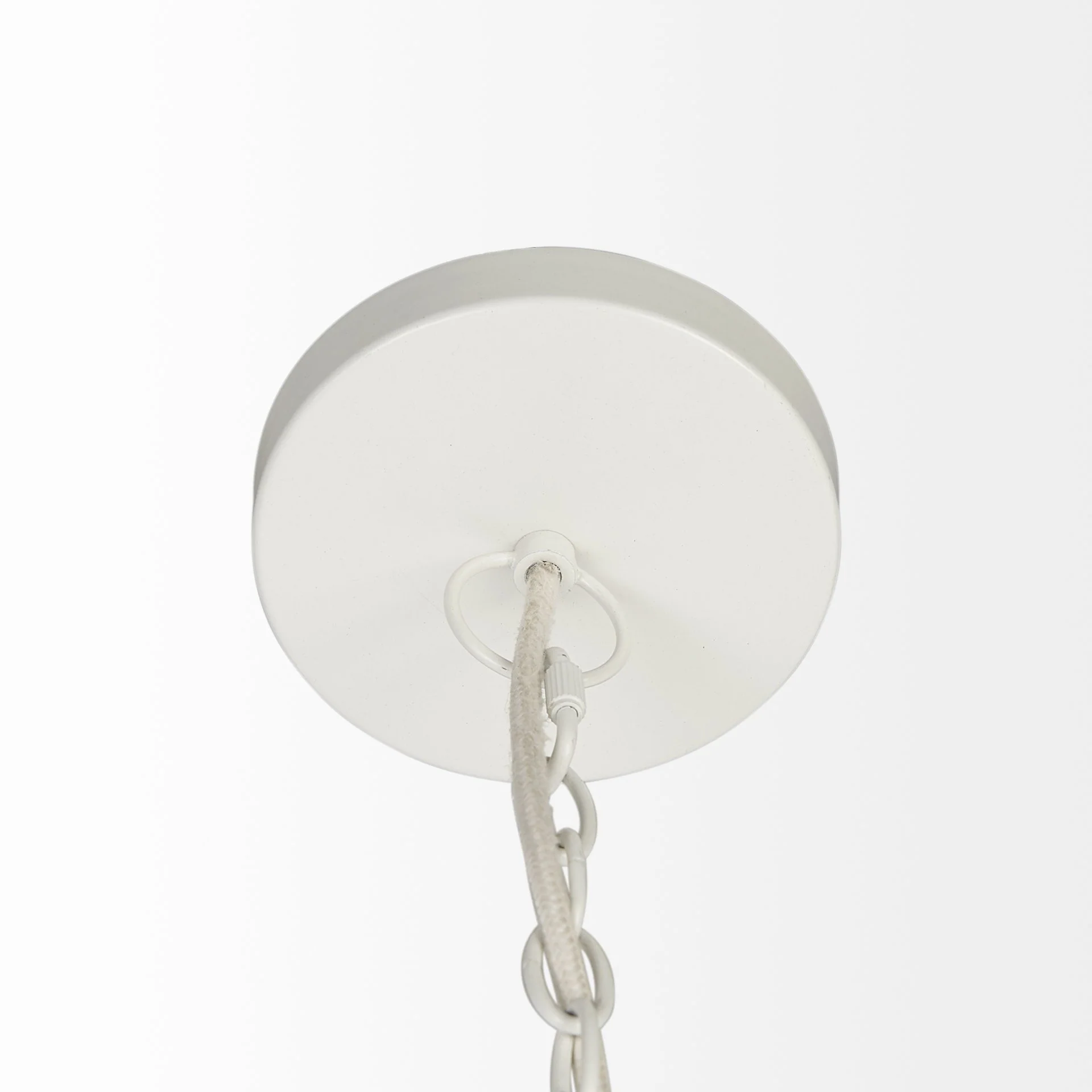 Whitewash Beaded Hanging Chandelier By Homeroots - Image 4