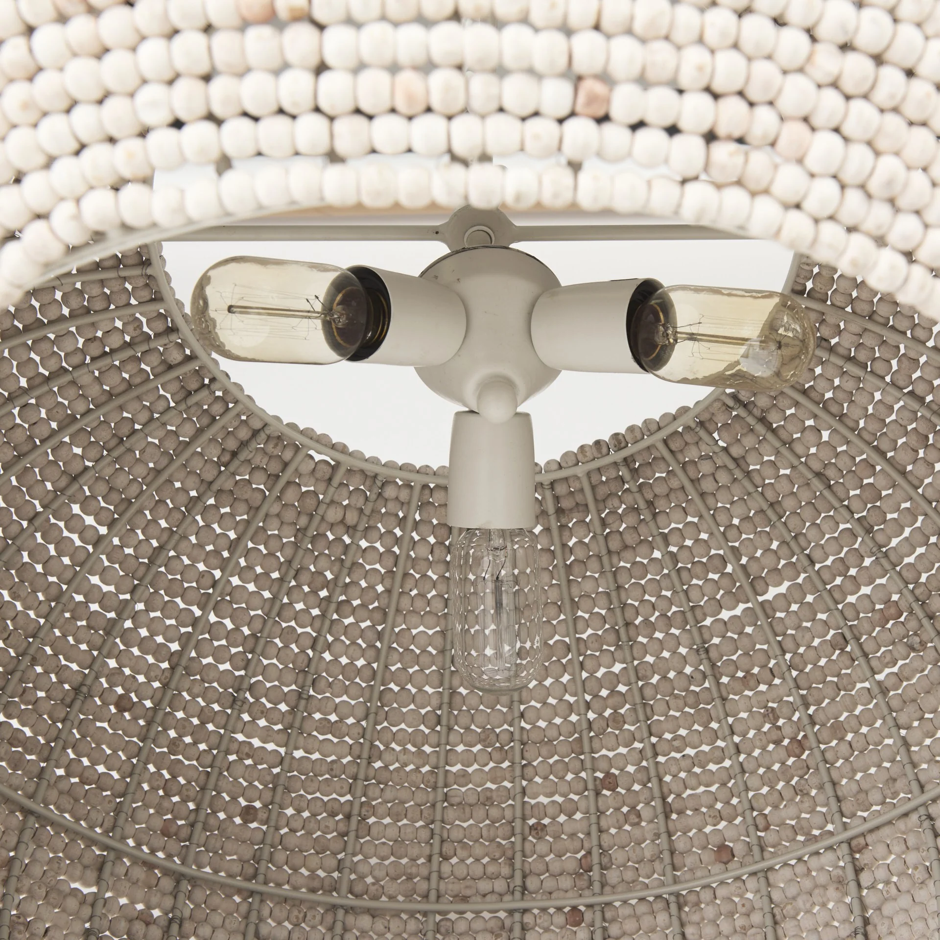 Whitewash Beaded Hanging Chandelier By Homeroots - Image 8