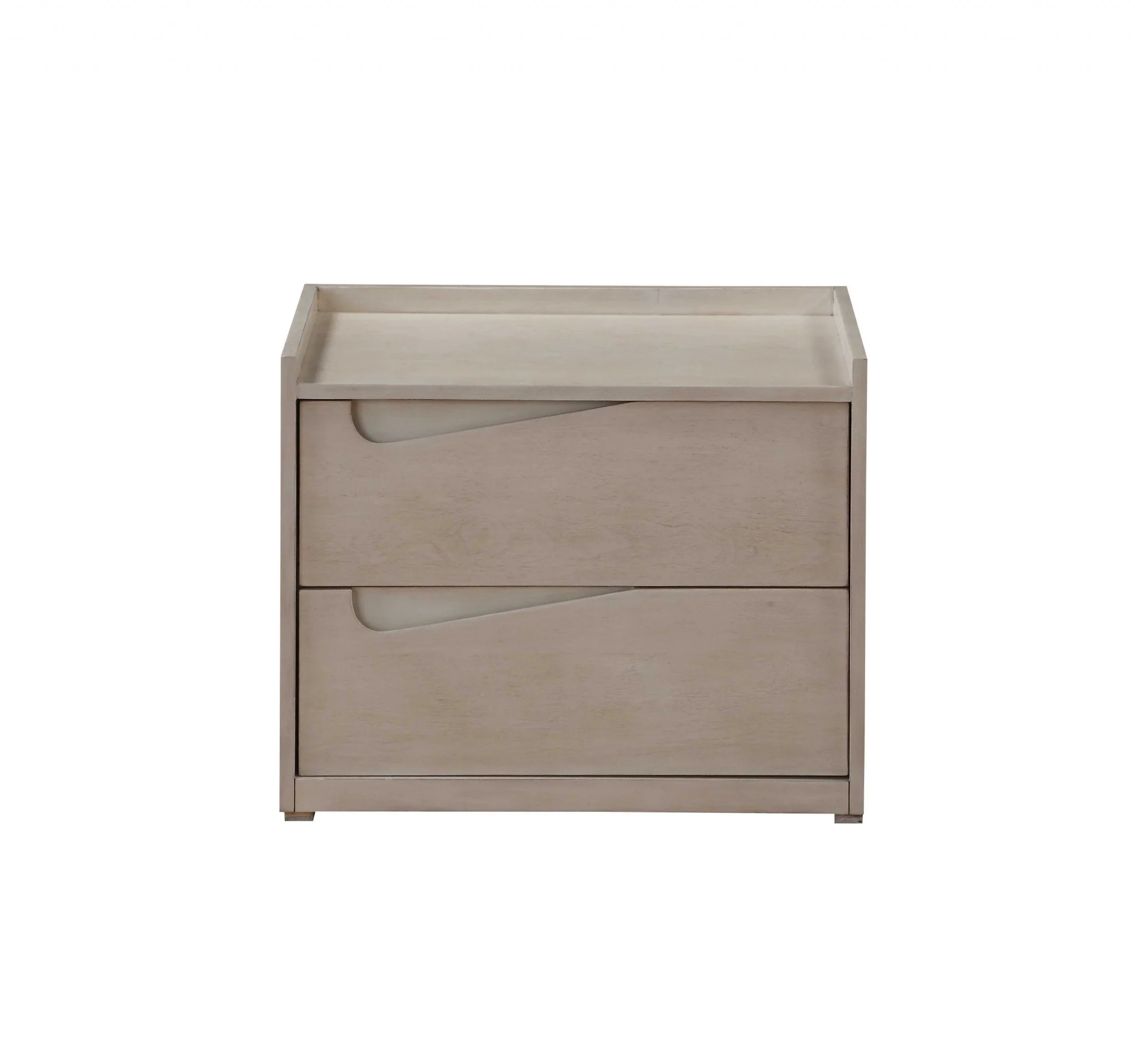 Whitewashed Wood Nightstand By Homeroots - Image 4