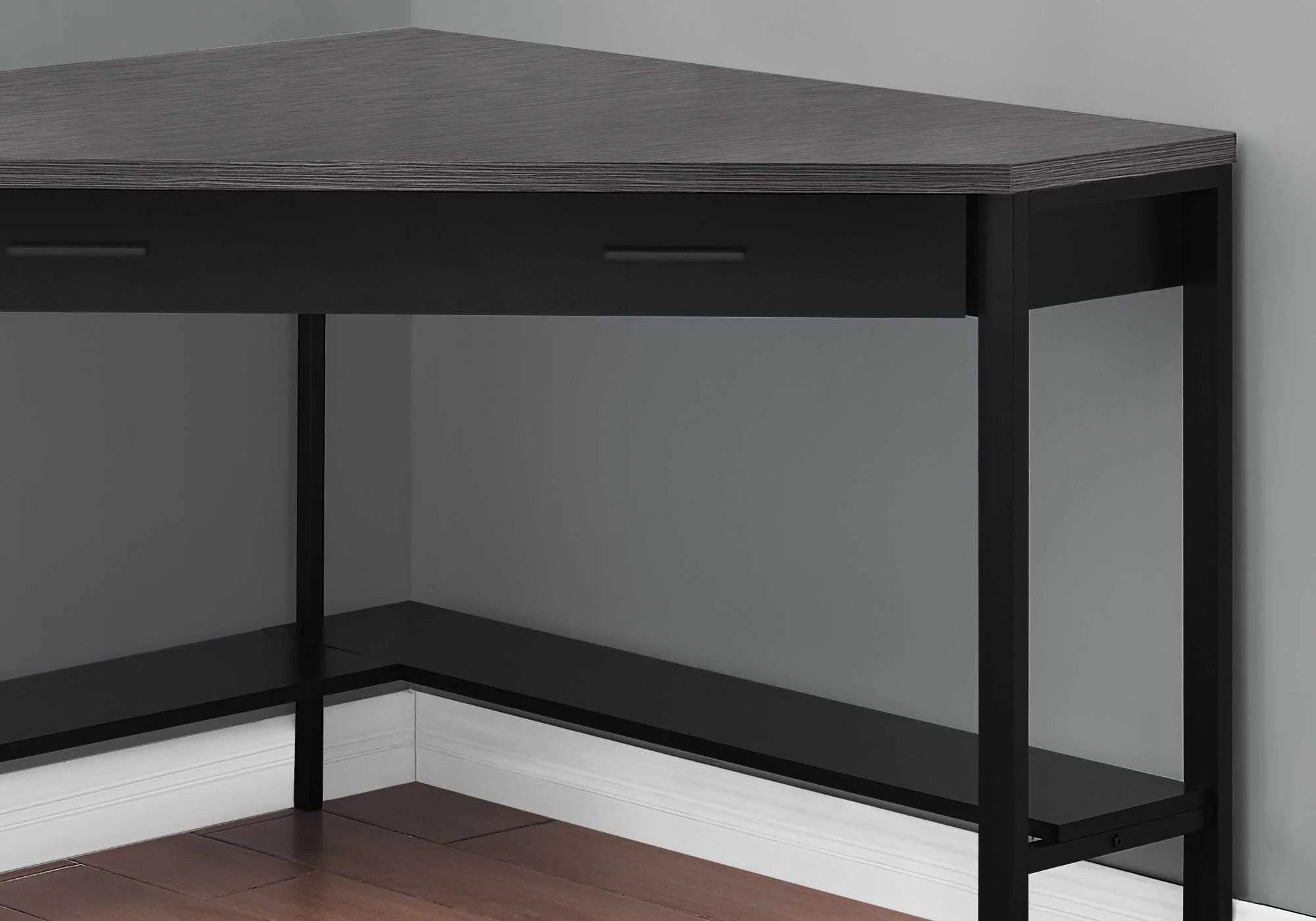 White with Silver Metal Computer Desk By Homeroots - Image 6