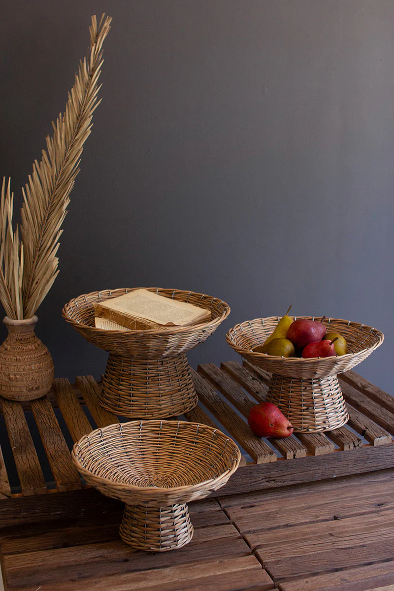 Wicker Compotes Set Of 3 By Kalalou - Image 3