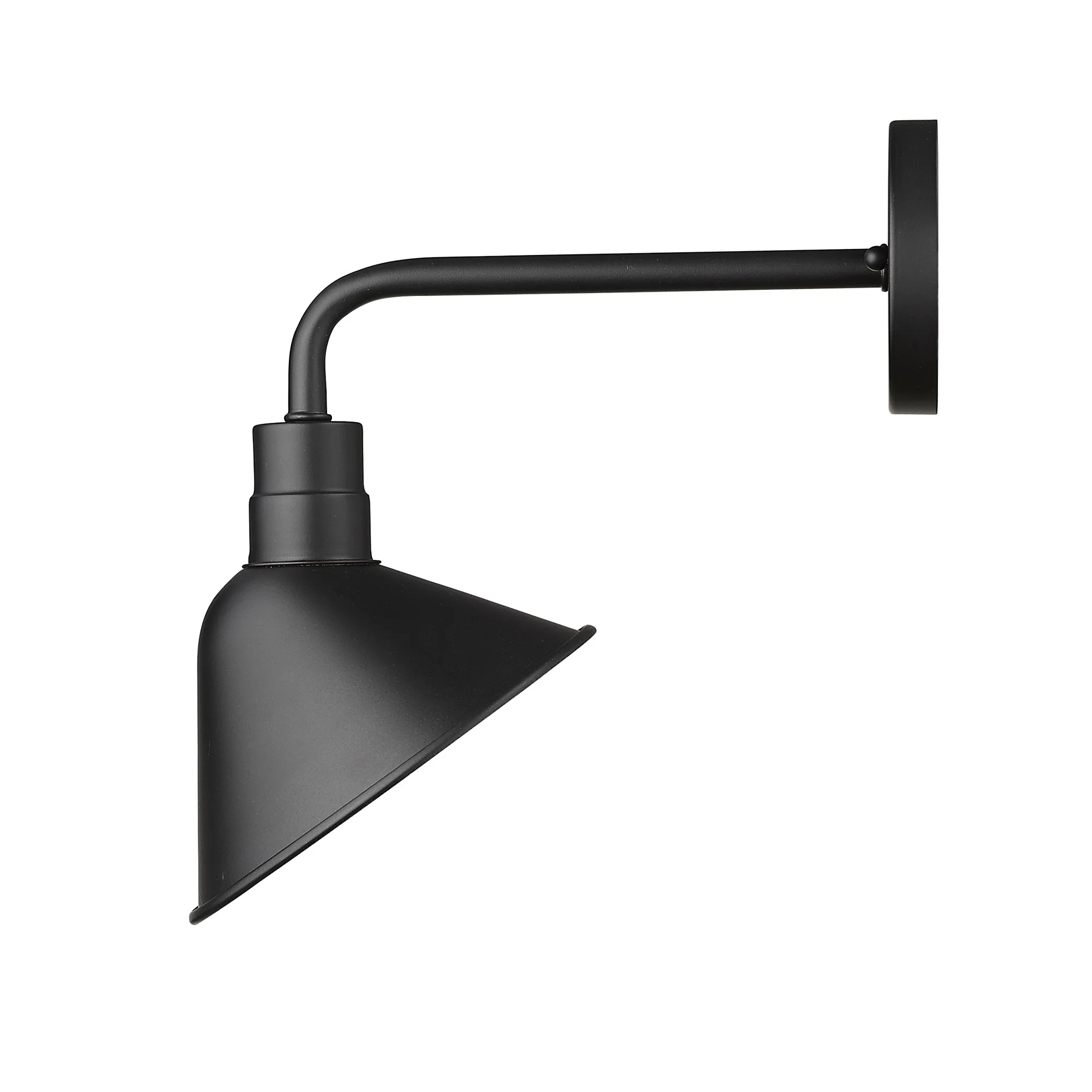 Wide Shade Matte Black LED Wall Light By Homeroots - Image 2