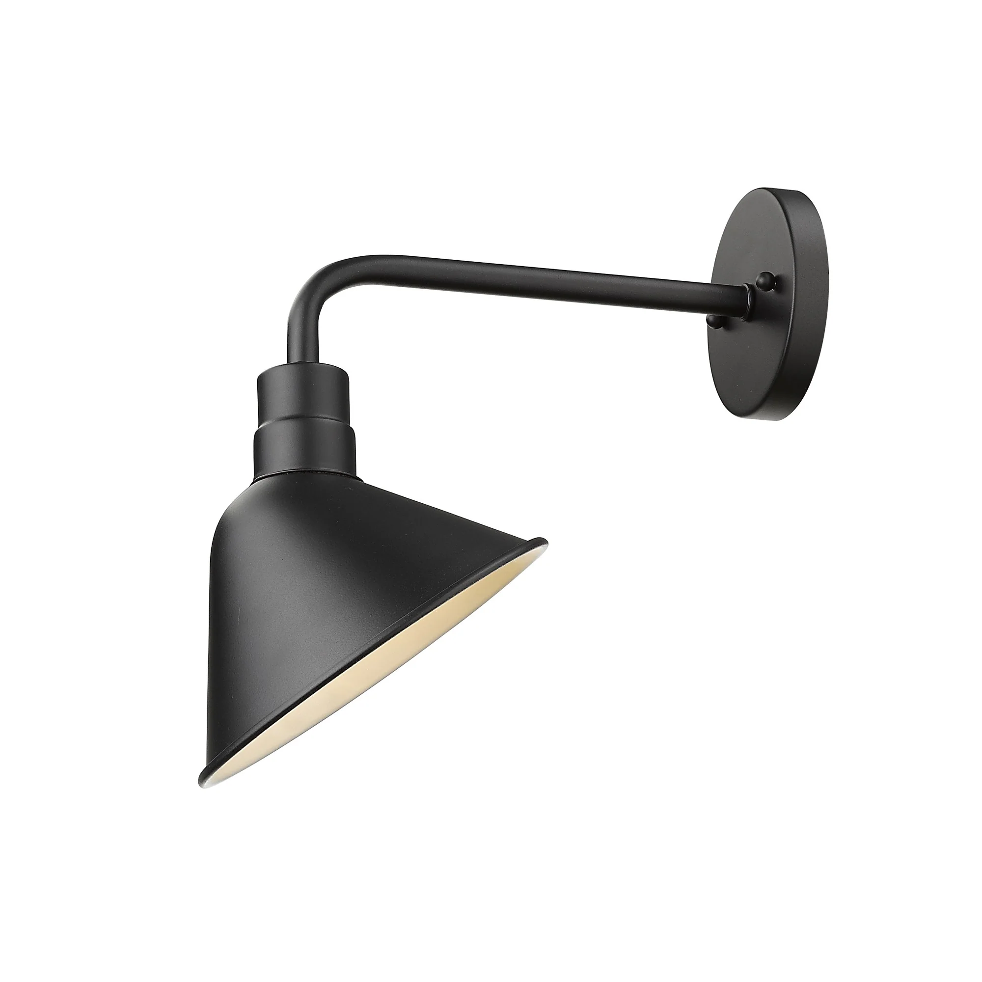 Wide Shade Matte Black LED Wall Light By Homeroots - Image 3