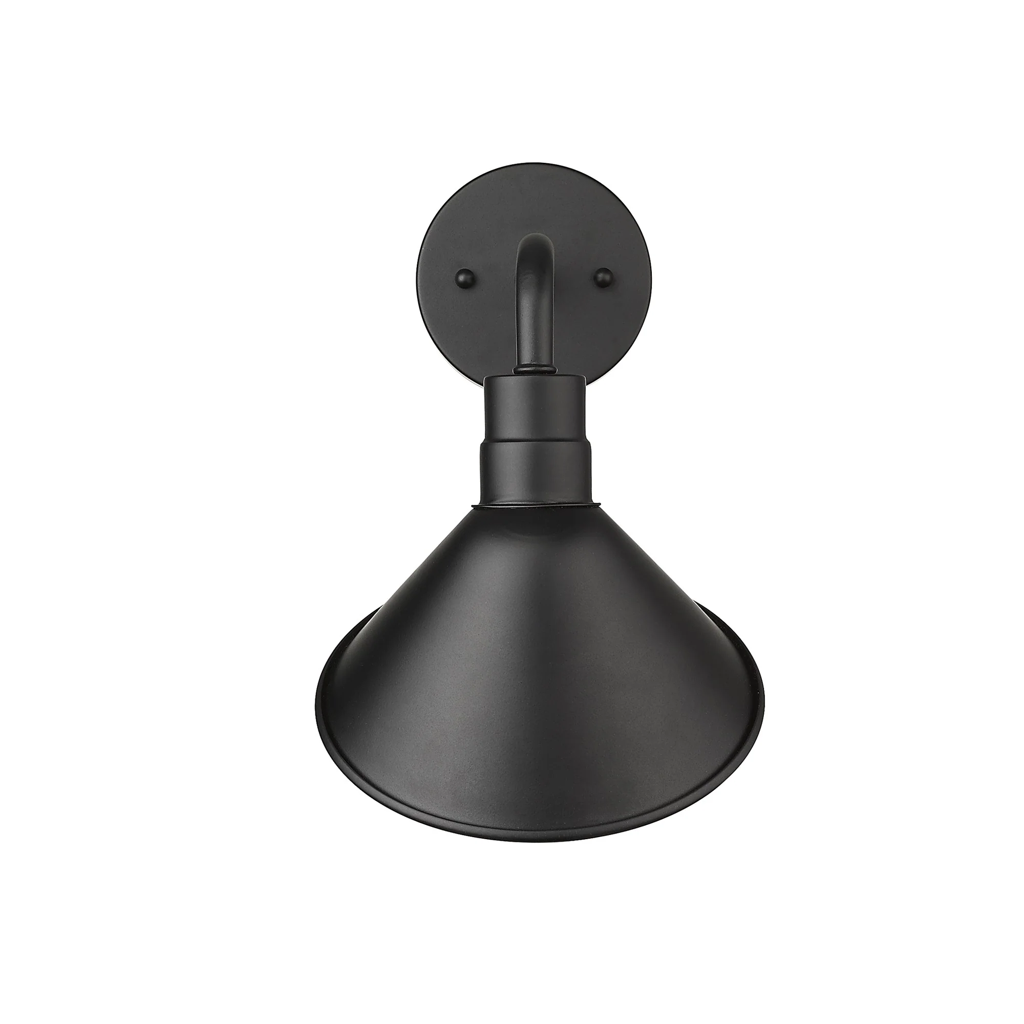 Wide Shade Matte Black LED Wall Light By Homeroots - Image 4