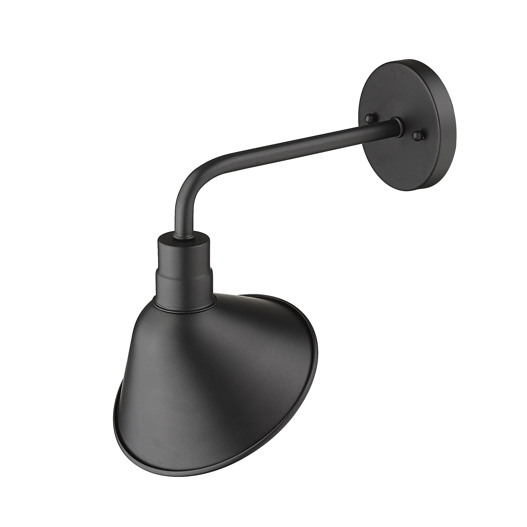 Wide Shade Matte Black LED Wall Light By Homeroots - Image 5