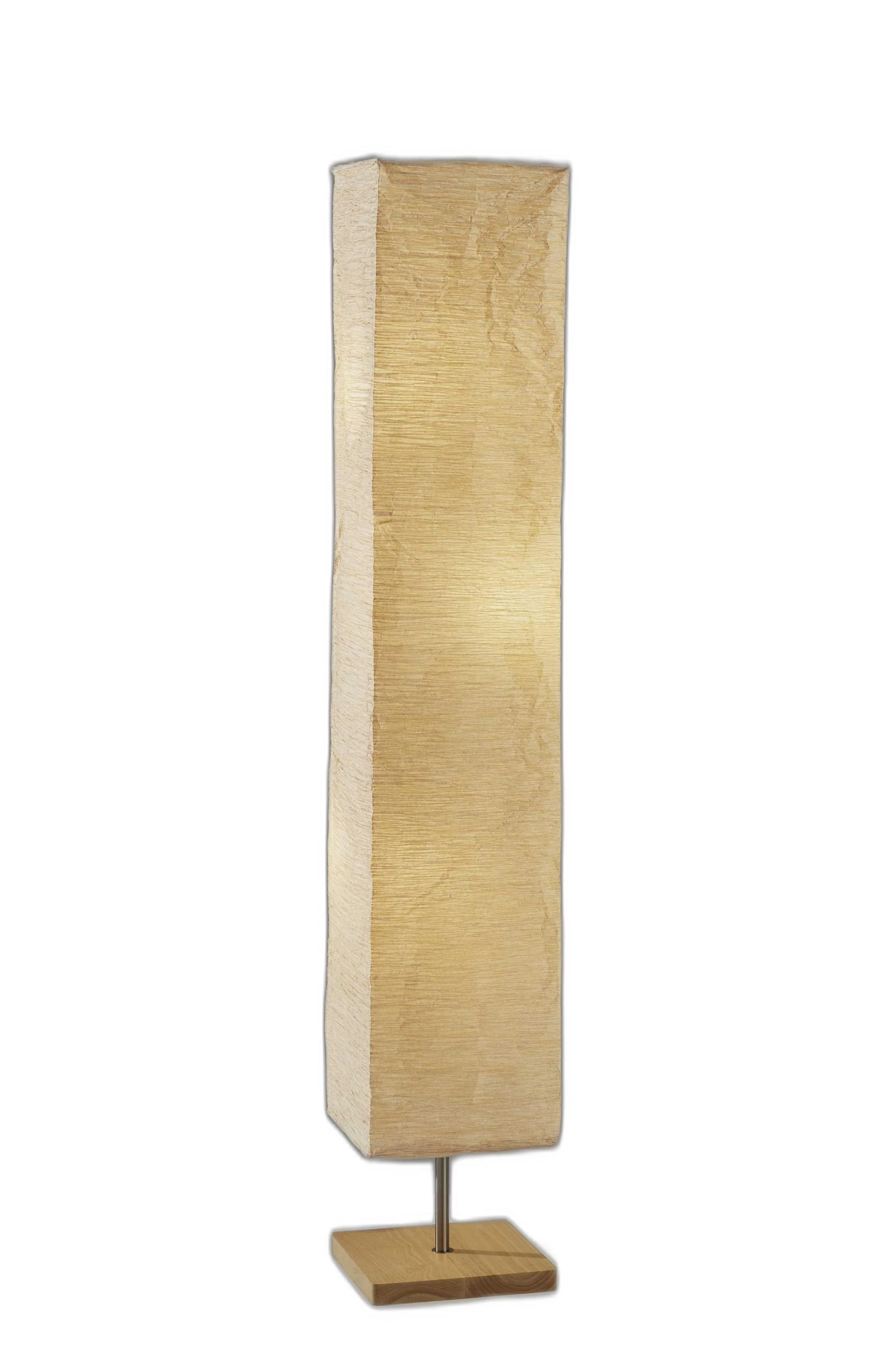 Wildside Paper Shade Floor Lamp with Natural Wood Base By Homeroots - Image 2
