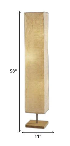 Wildside Paper Shade Floor Lamp with Natural Wood Base By Homeroots - Image 5
