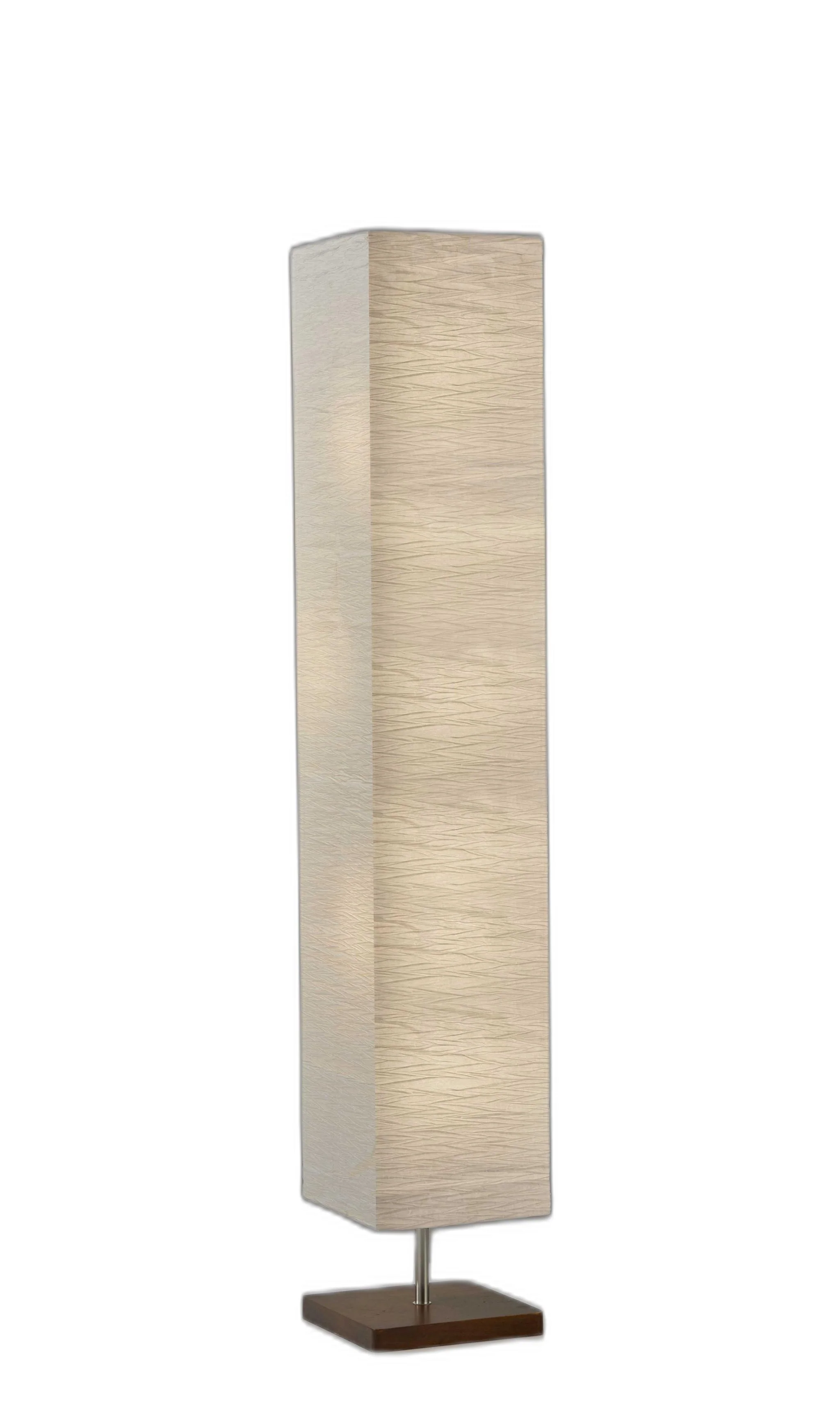 Wildside Paper Shade Floor Lamp with Walnut Wood Base By Homeroots - Image 2