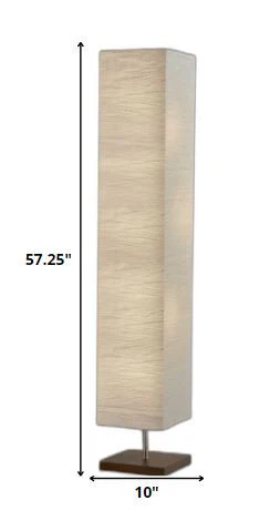 Wildside Paper Shade Floor Lamp with Walnut Wood Base By Homeroots - Image 5