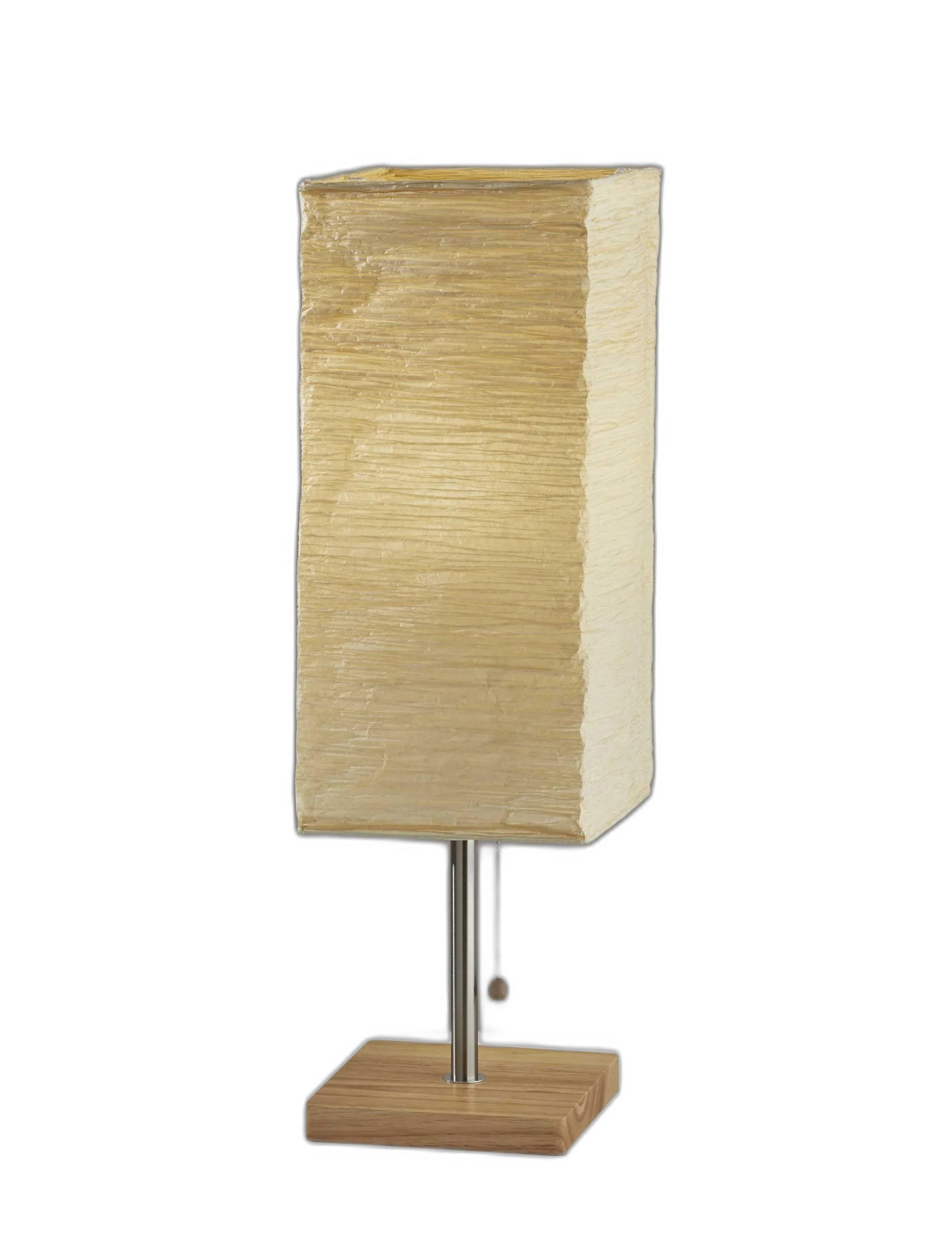 Wildside Paper Shade with Natural Wood Table Lamp By Homeroots - Image 2