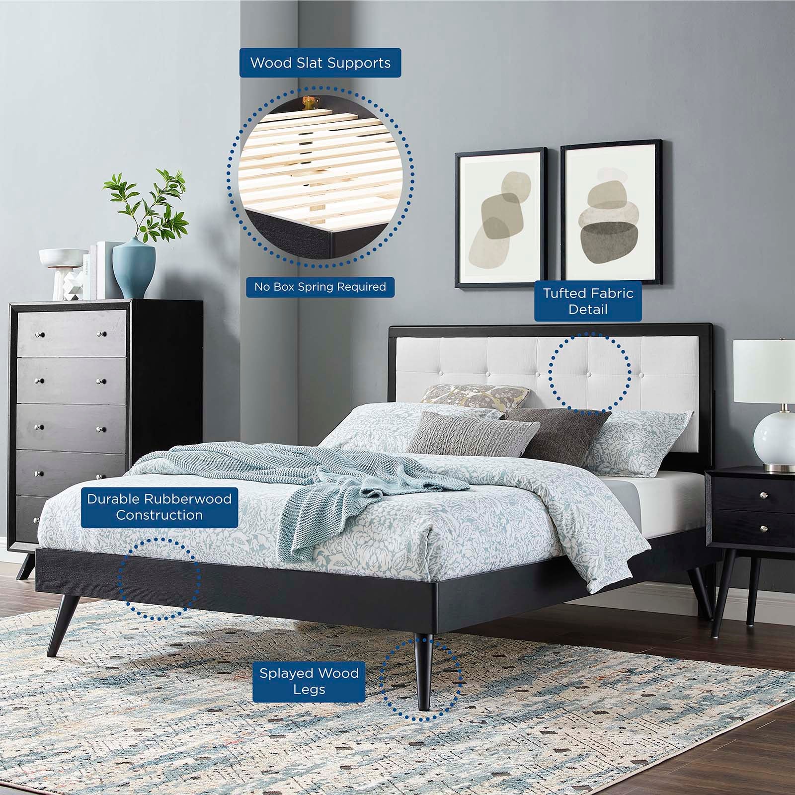 Willow Full Wood Platform Bed With Splayed Legs By Modway - MOD-6637 - Image 10