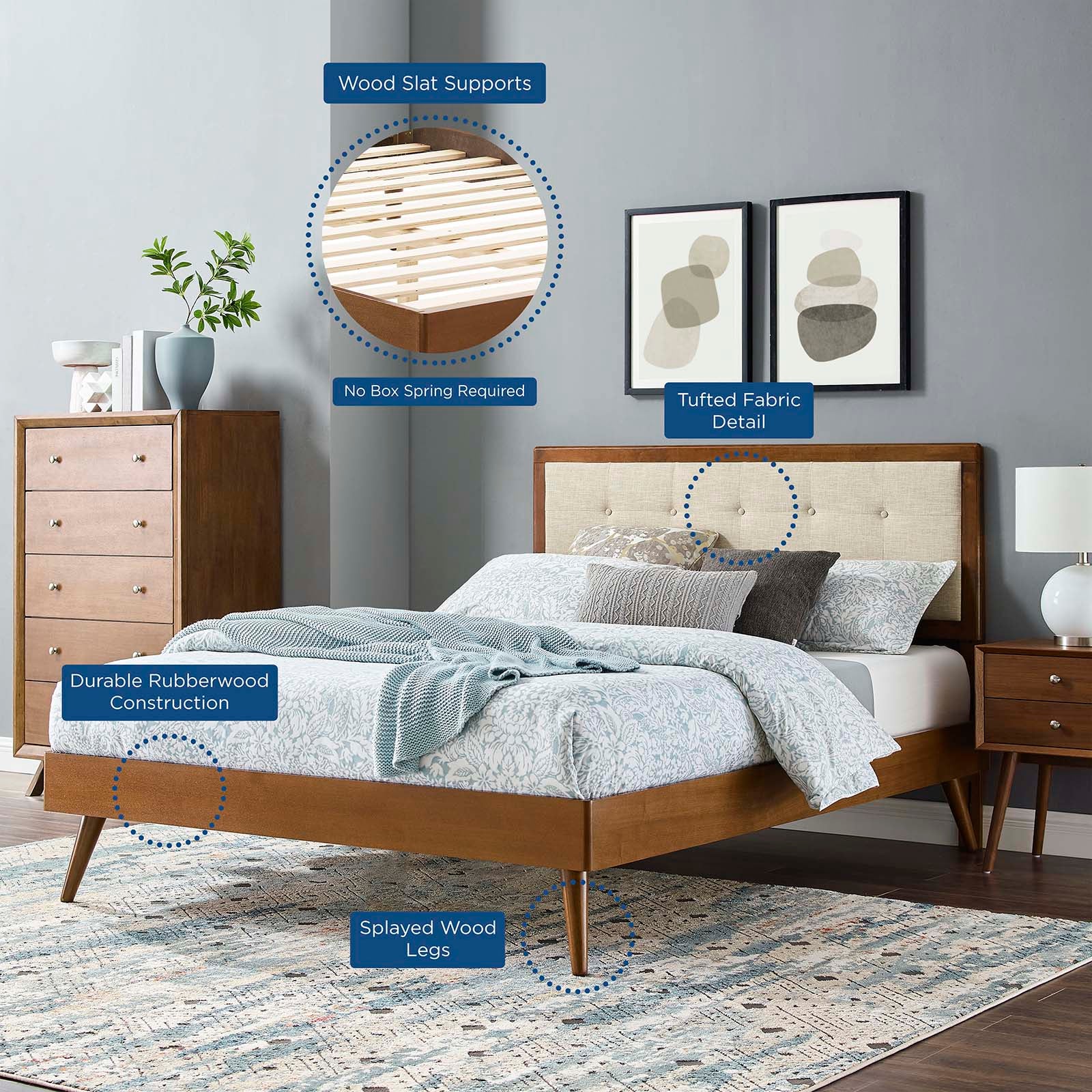 Willow Full Wood Platform Bed With Splayed Legs By Modway - MOD-6637 - Image 32