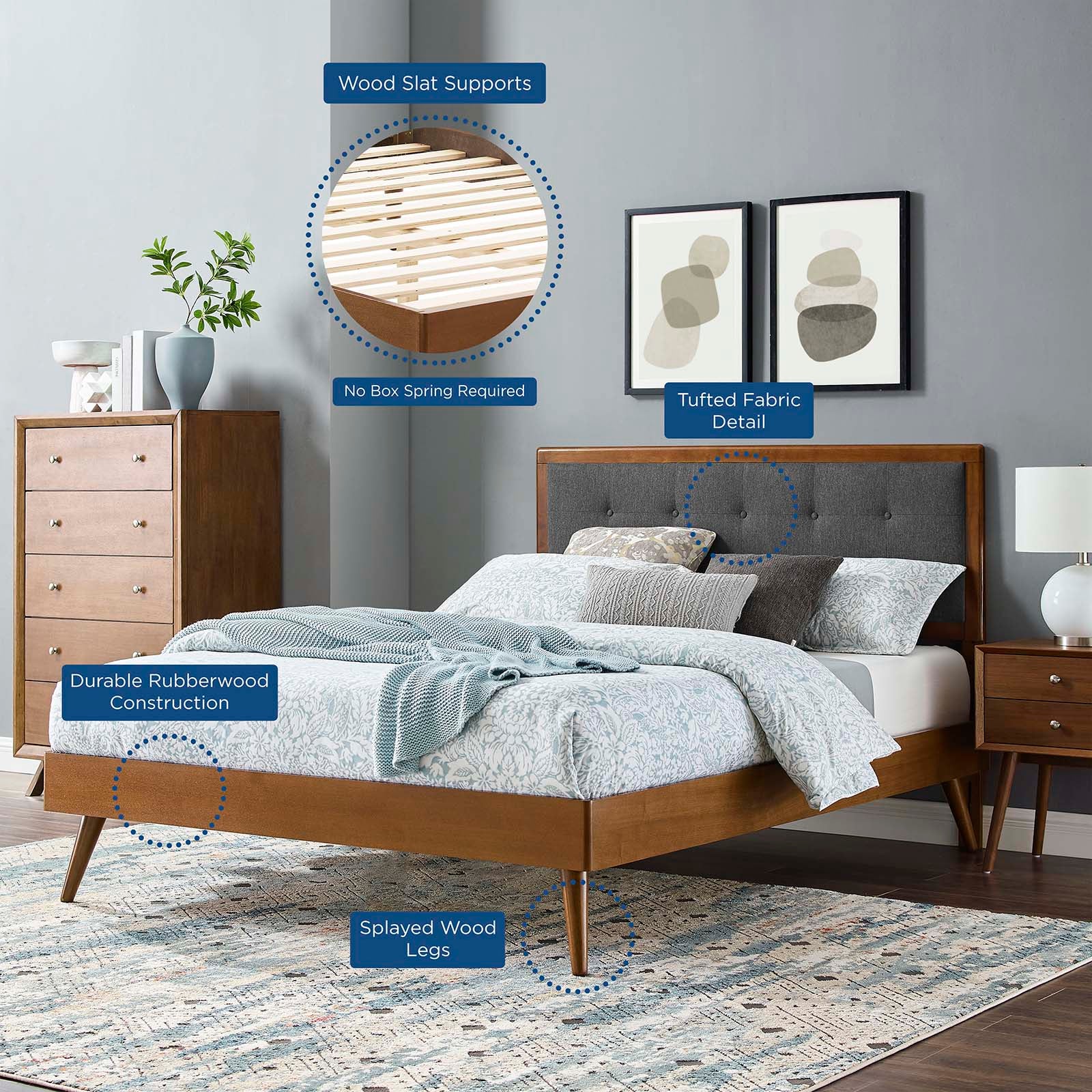 Willow Full Wood Platform Bed With Splayed Legs By Modway - MOD-6637 - Image 43