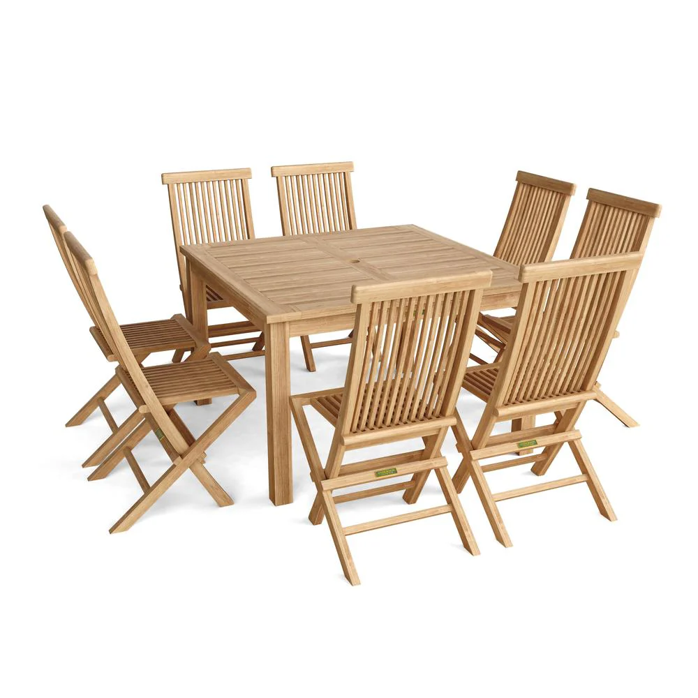 Windsor Classic Chair 7-Pieces Folding Dining Set By Anderson Teak - Image 3