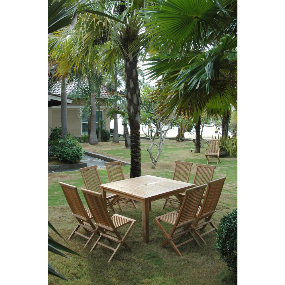 Windsor Classic Chair 9-Pieces Folding Dining Set By Anderson Teak - Image 3