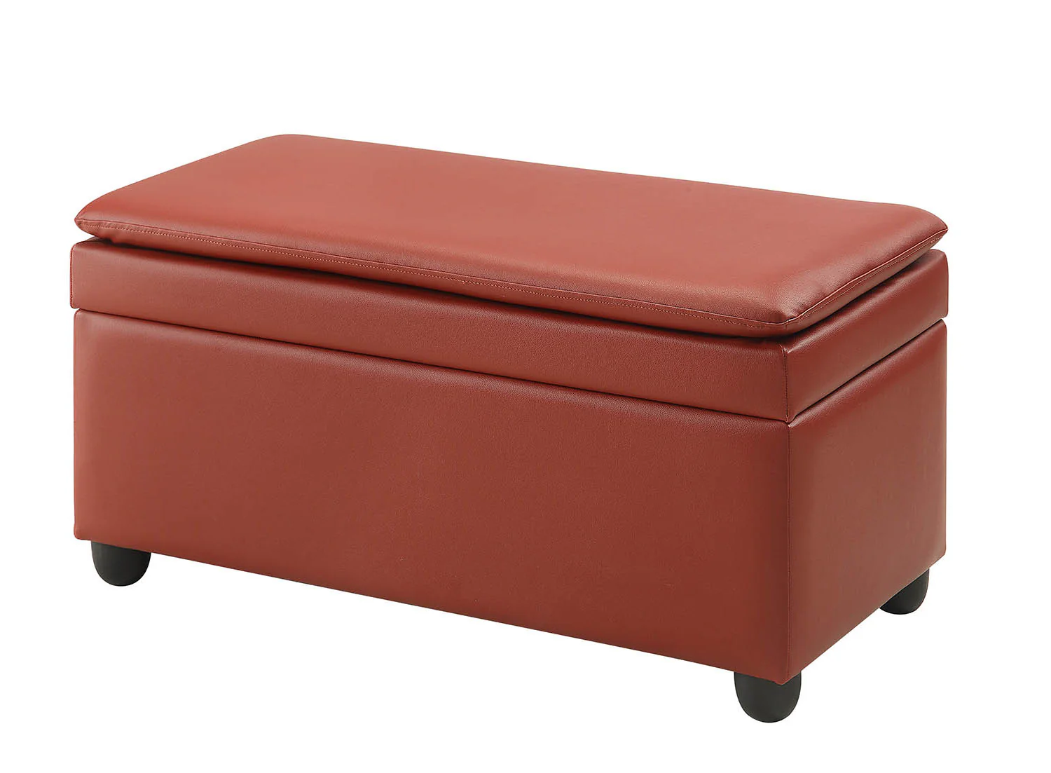 Wine PU Upholstery Bench wStorage By Homeroots - Image 4