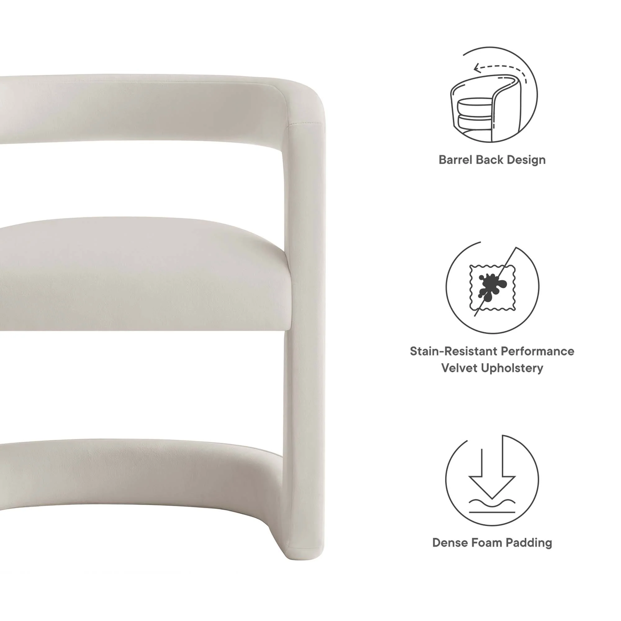 Winslow Barrel Performance Velvet Dining Chair  by Modway - Image 7