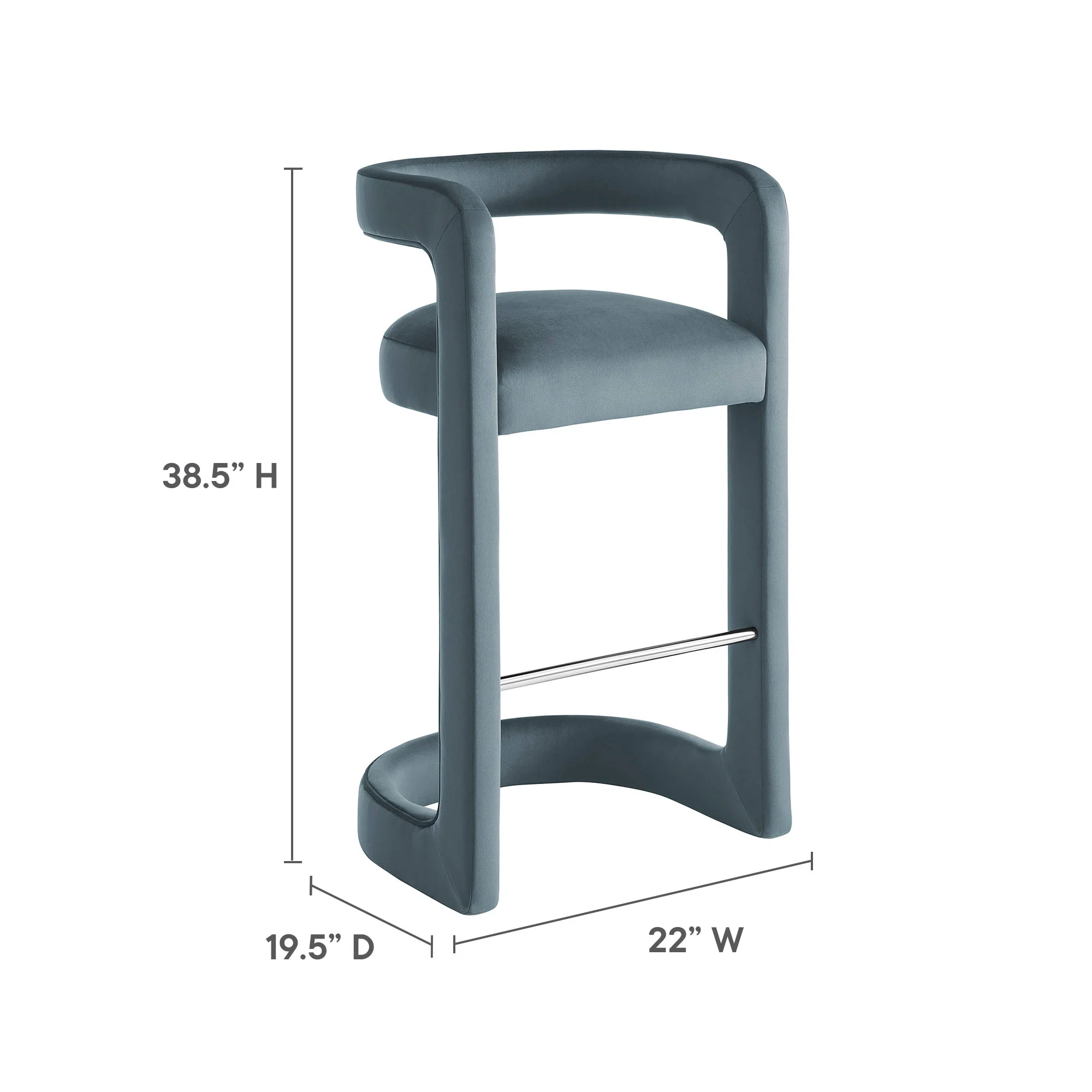 Winslow Performance Velvet Bar Stool by Modway - Image 18