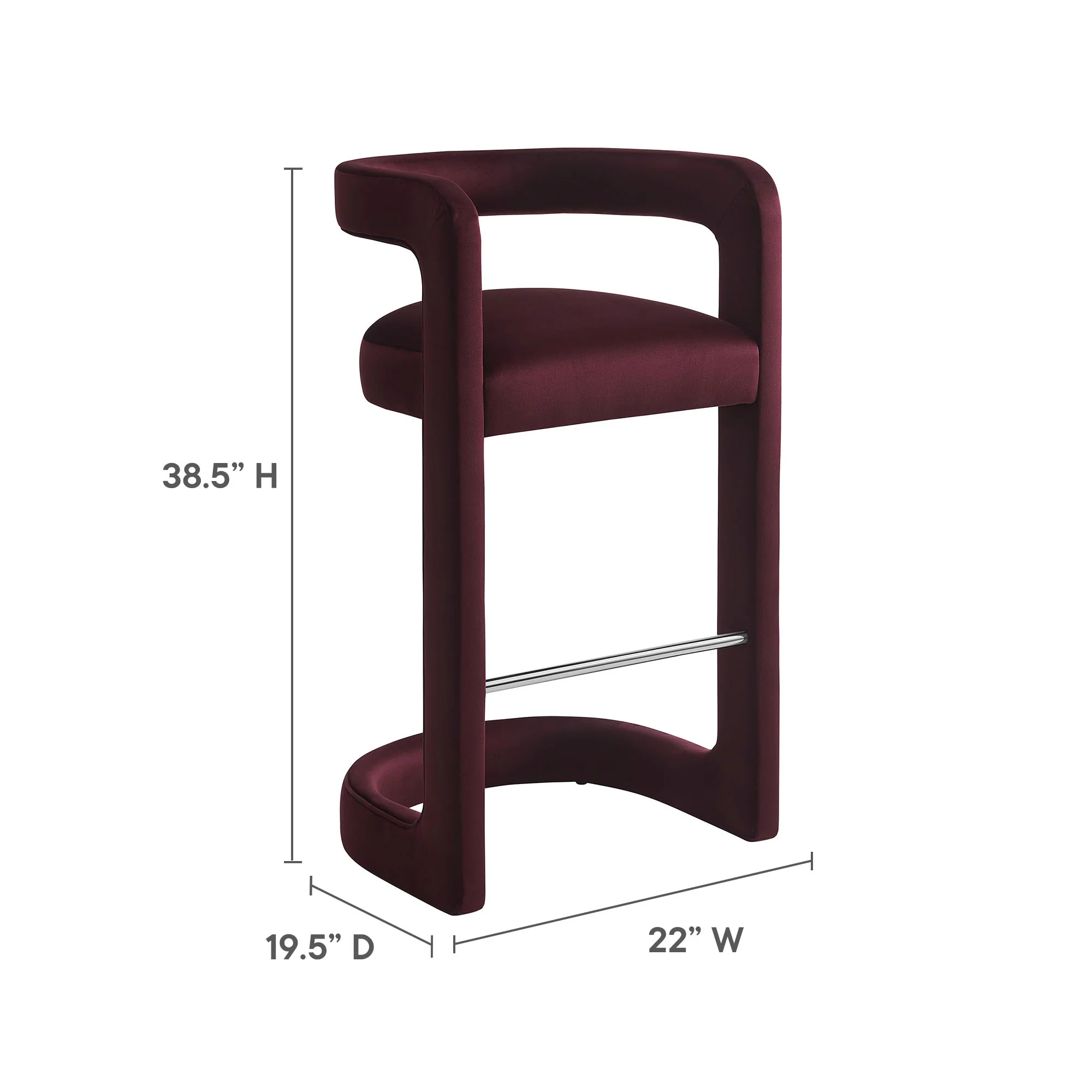 Winslow Performance Velvet Bar Stool by Modway - Image 27
