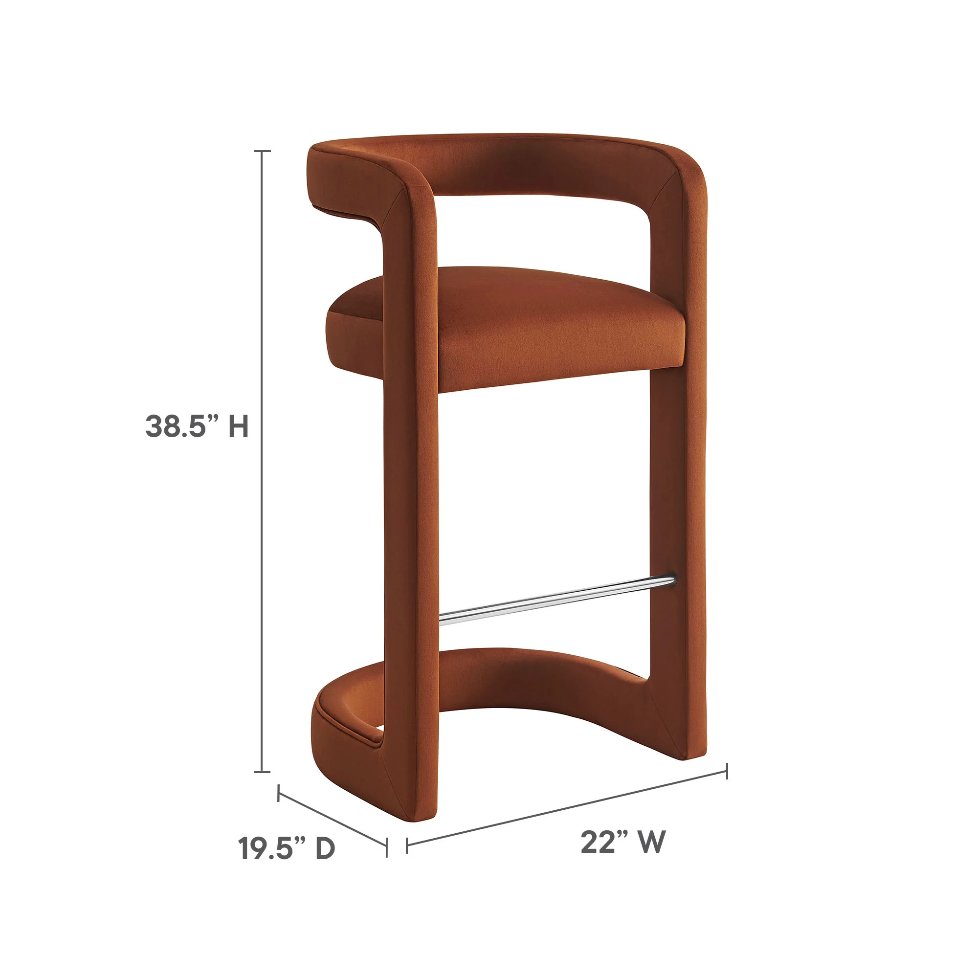 Winslow Performance Velvet Bar Stool by Modway - Image 36