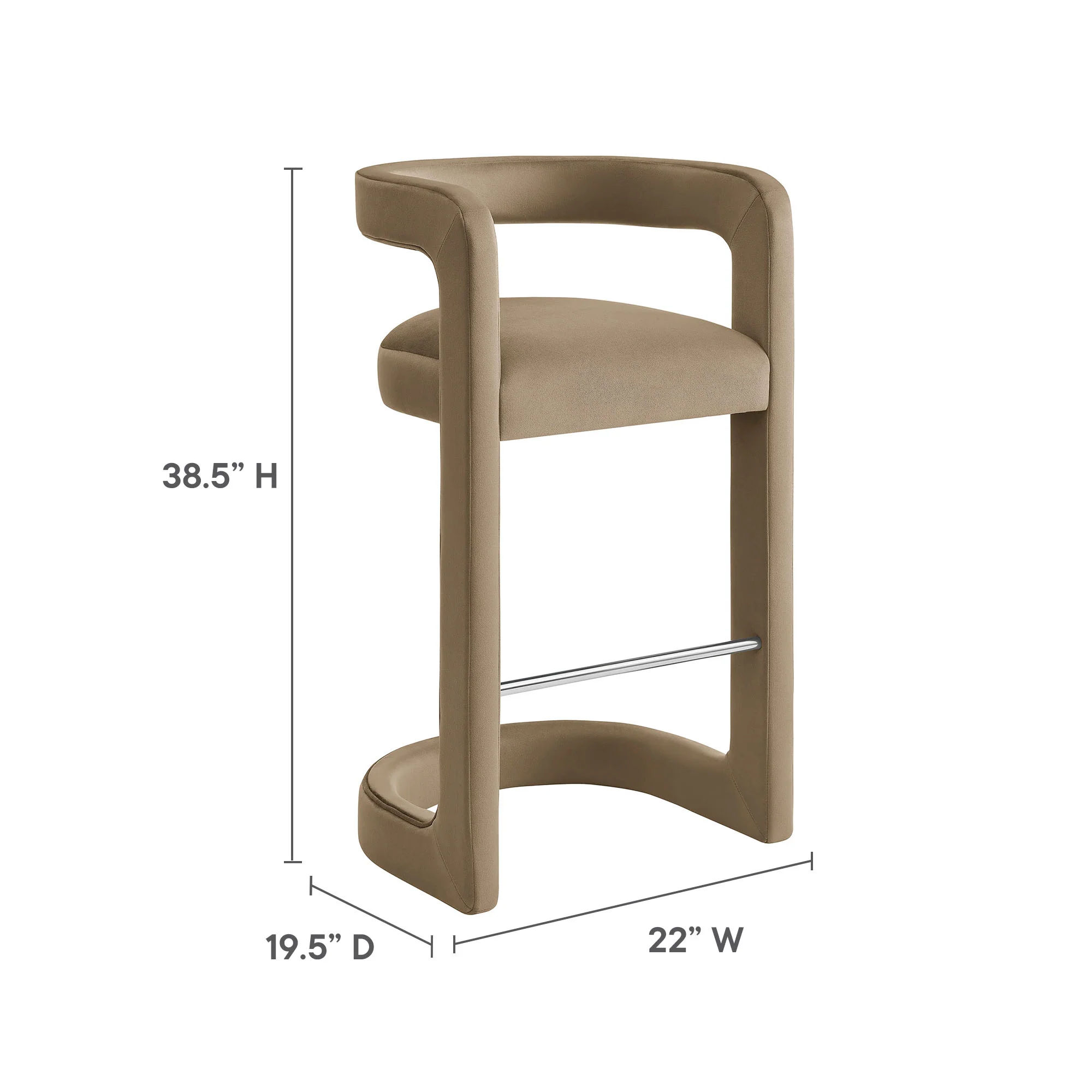 Winslow Performance Velvet Bar Stool by Modway - Image 54