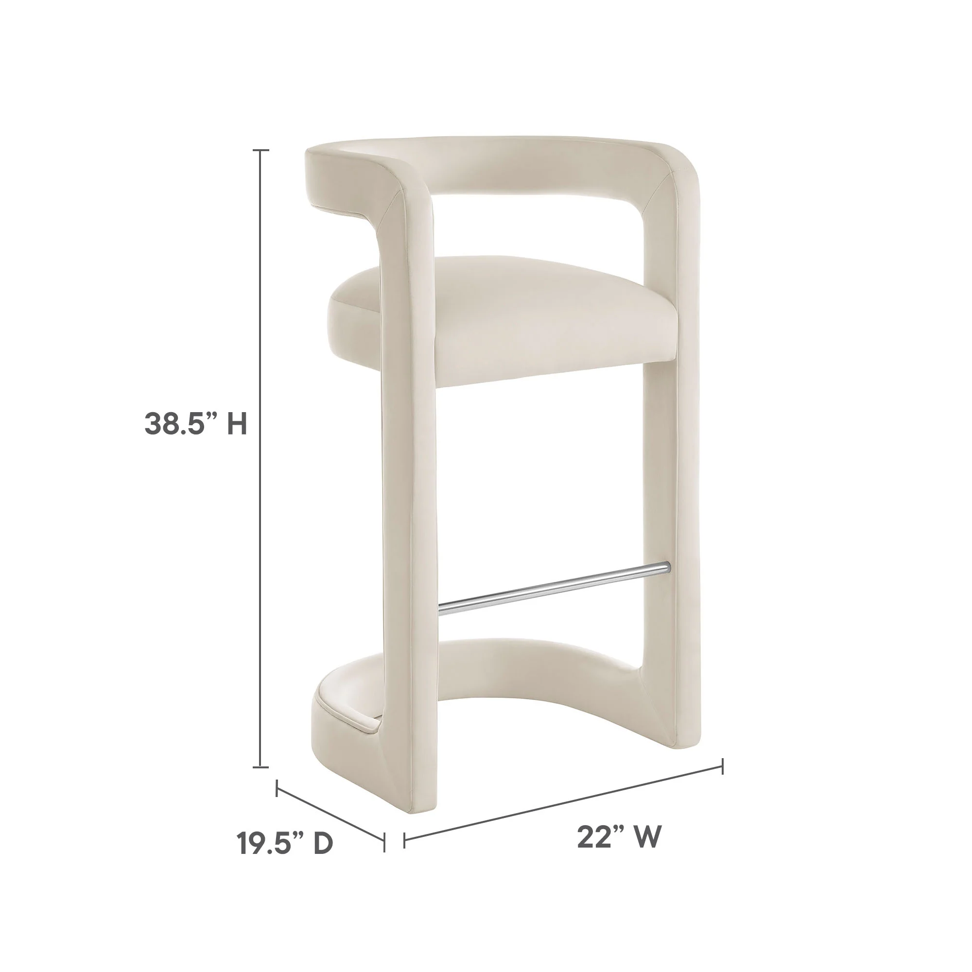 Winslow Performance Velvet Bar Stool by Modway - Image 9