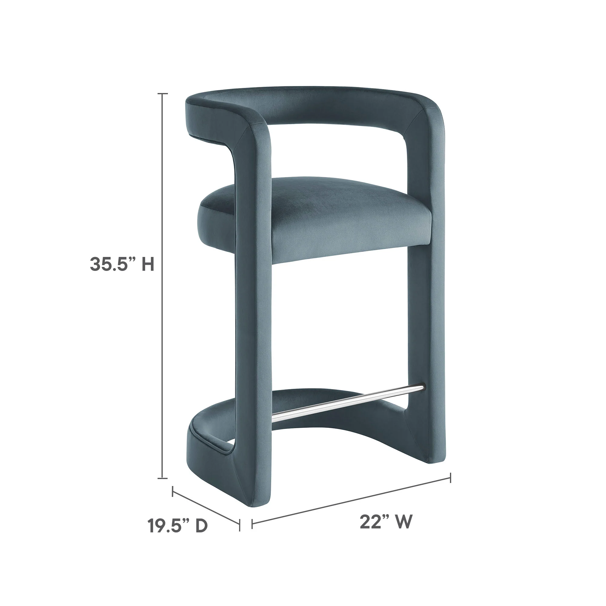 Winslow Performance Velvet Counter Stool by Modway - Image 18