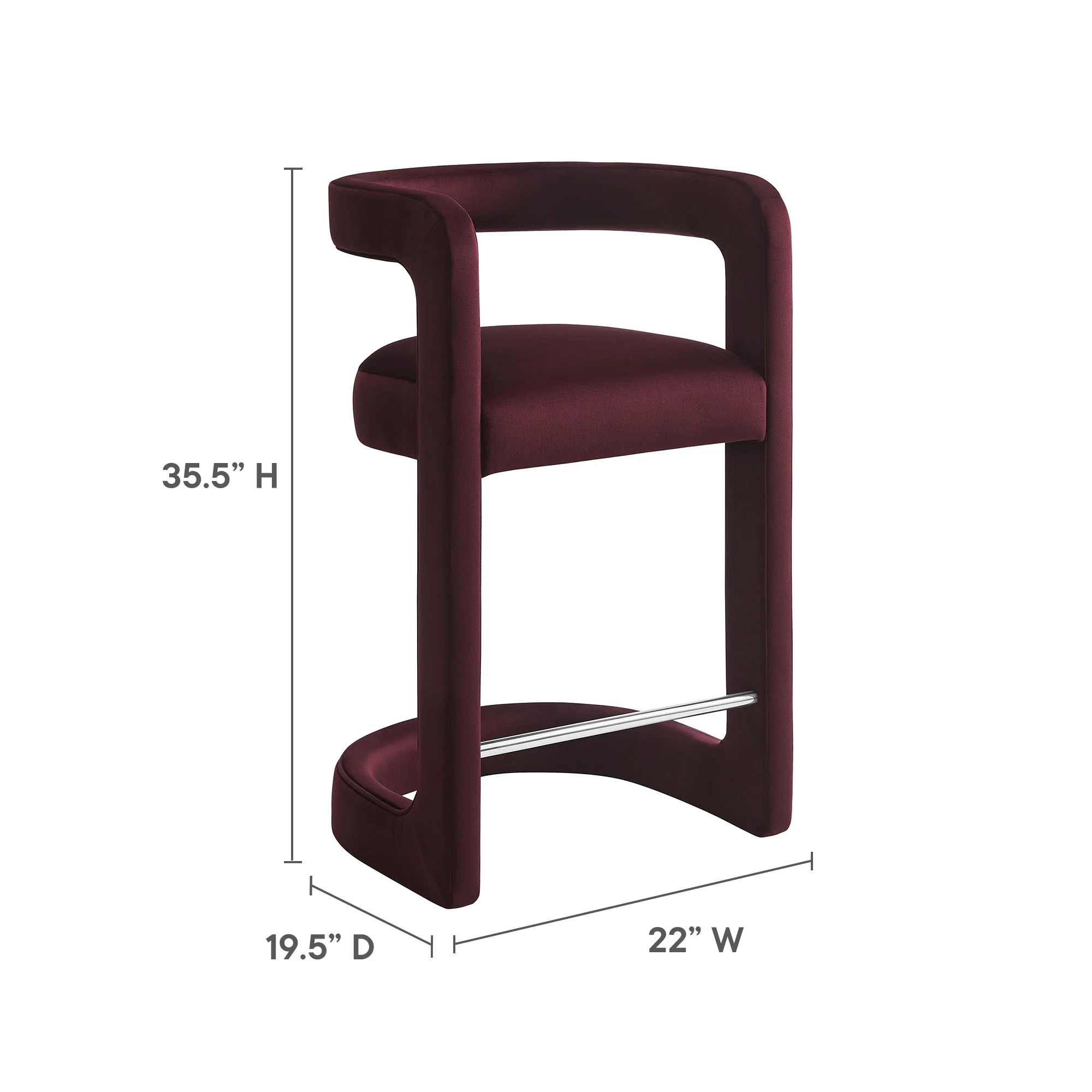 Winslow Performance Velvet Counter Stool by Modway - Image 27
