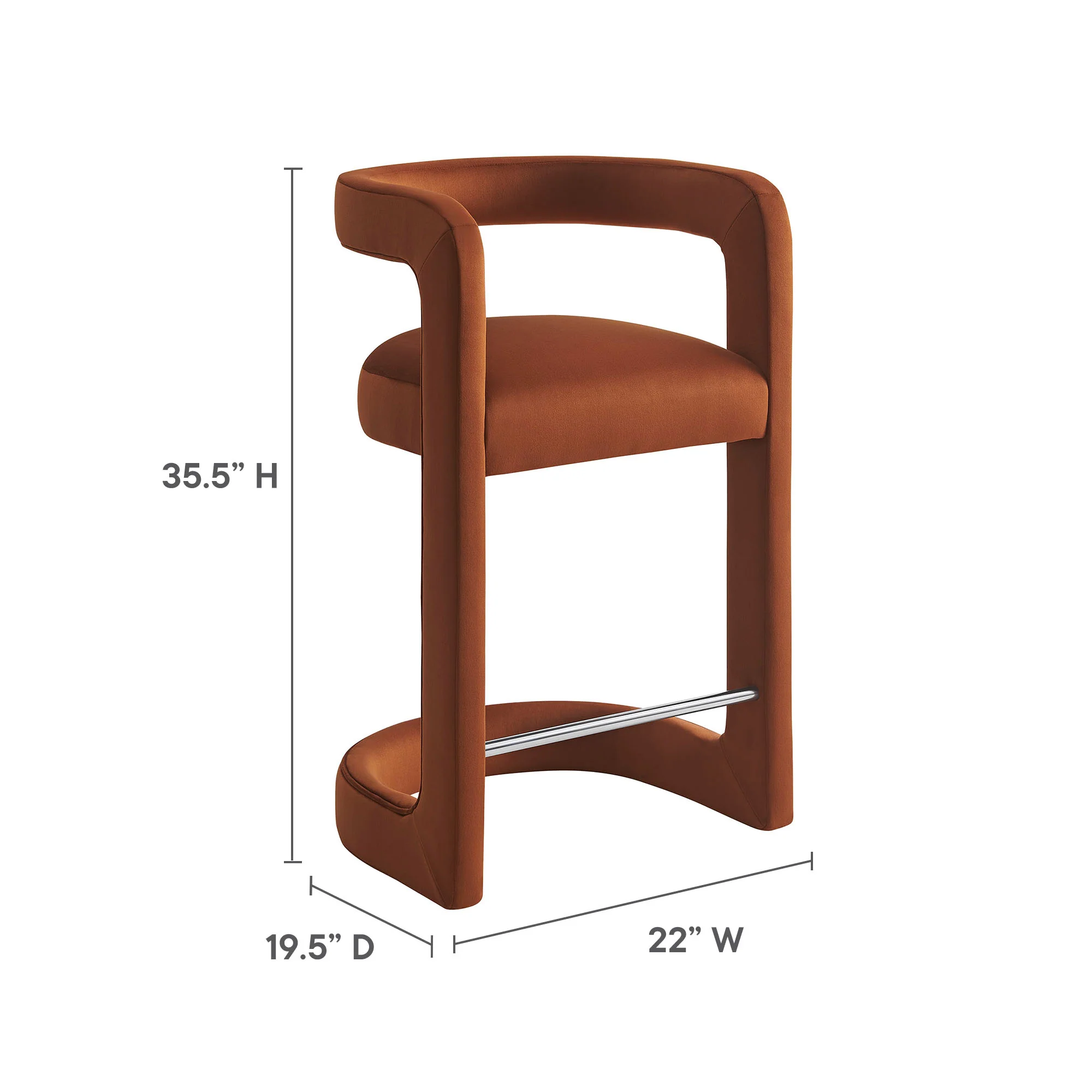 Winslow Performance Velvet Counter Stool by Modway - Image 36