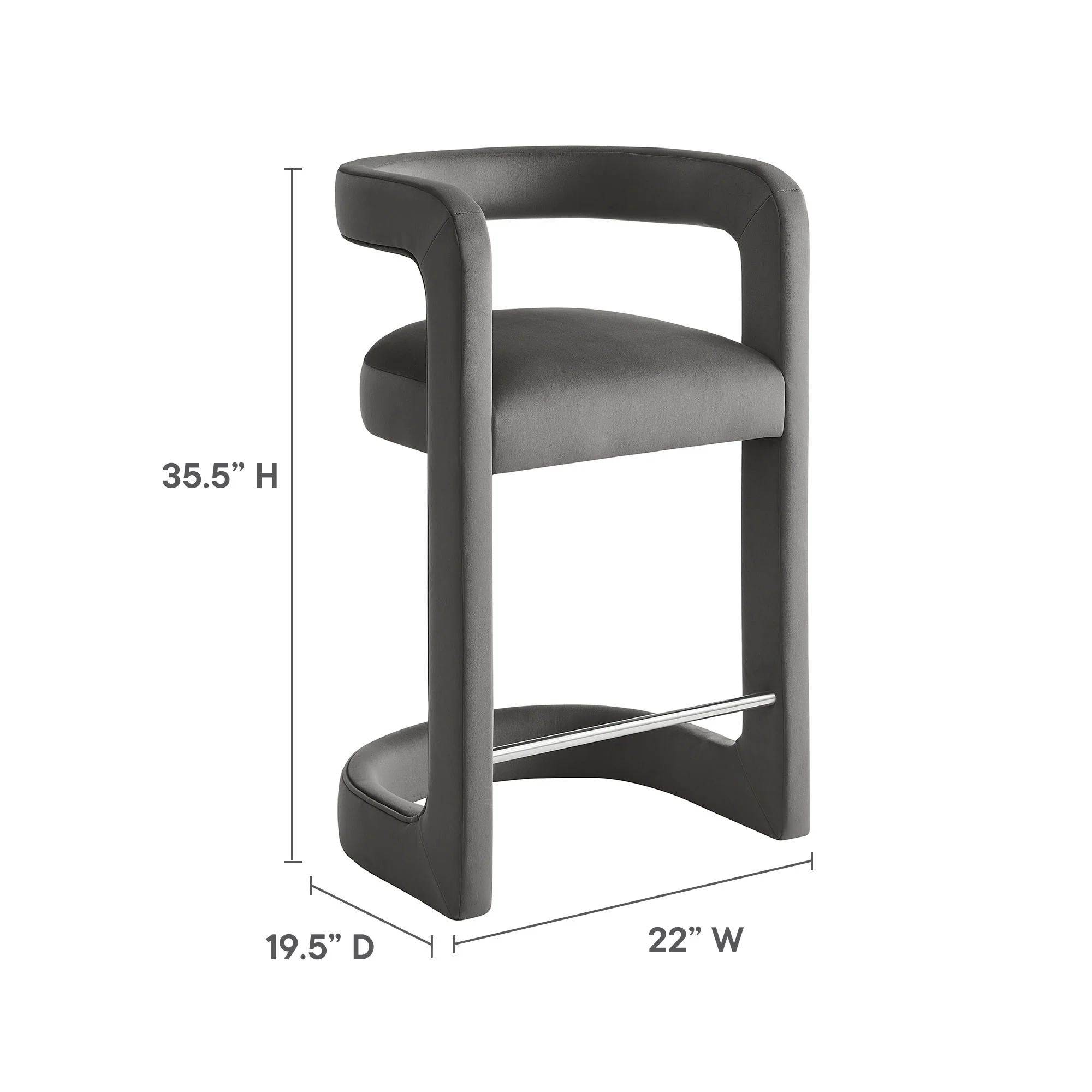 Winslow Performance Velvet Counter Stool by Modway - Image 45