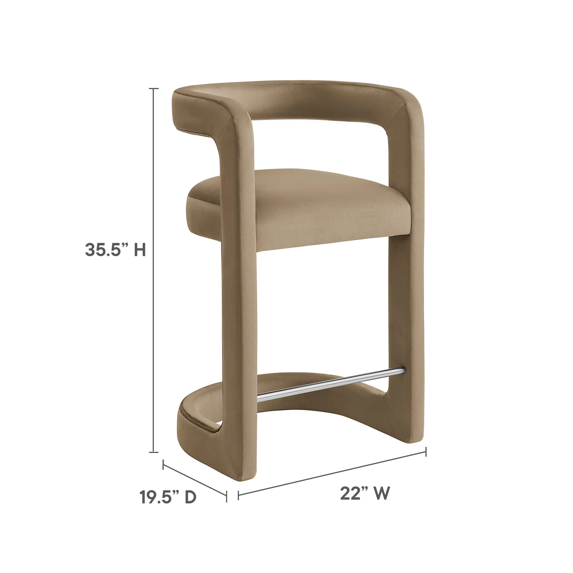 Winslow Performance Velvet Counter Stool by Modway - Image 54