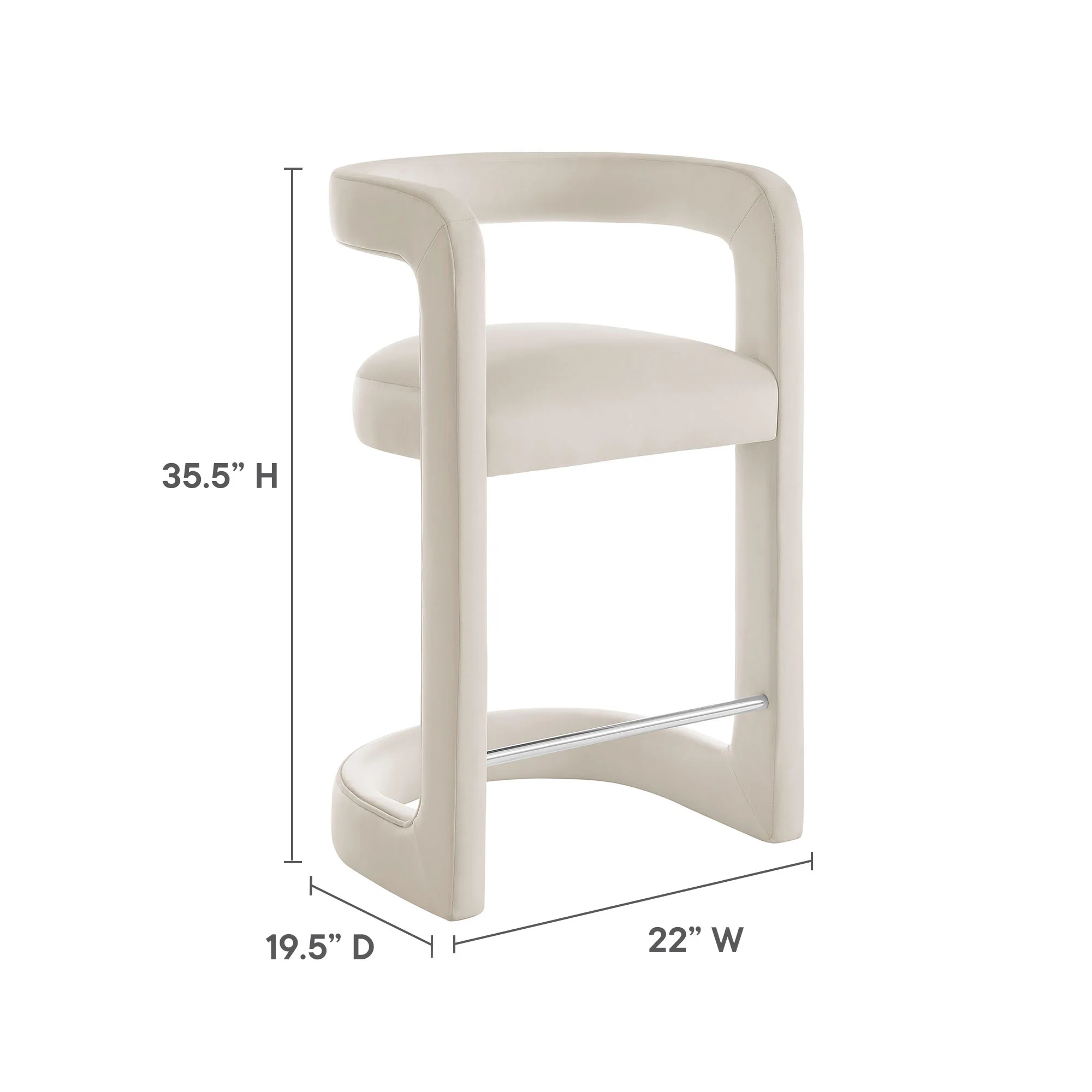 Winslow Performance Velvet Counter Stool by Modway - Image 9