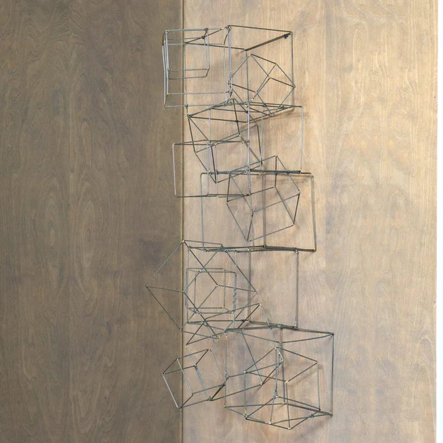 Wire Cube Sculpture By Gold Leaf Design Group - Image 5