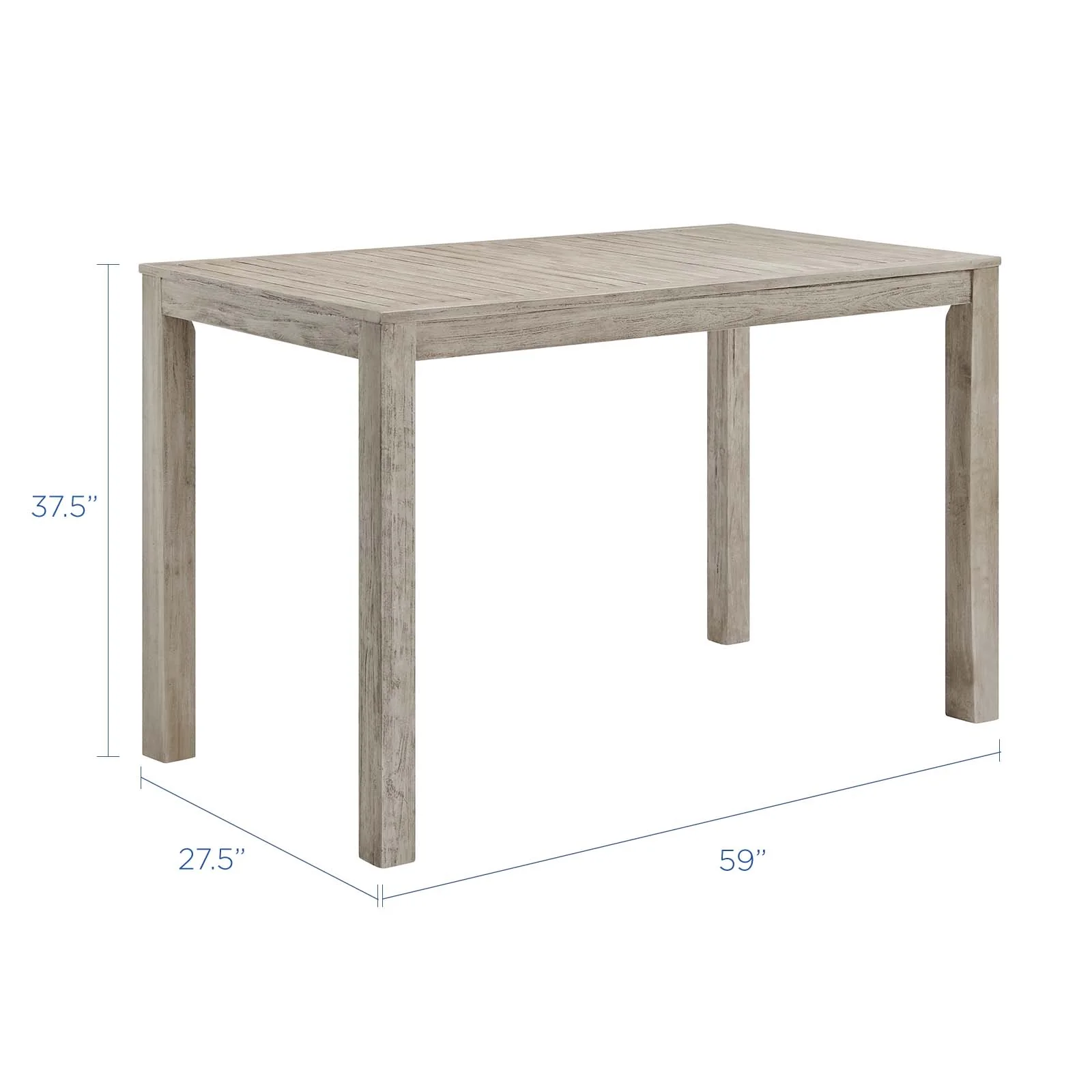 Wiscasset 59" Outdoor Patio Acacia Wood Bar Table By Modway - EEI-3686 - Image 3