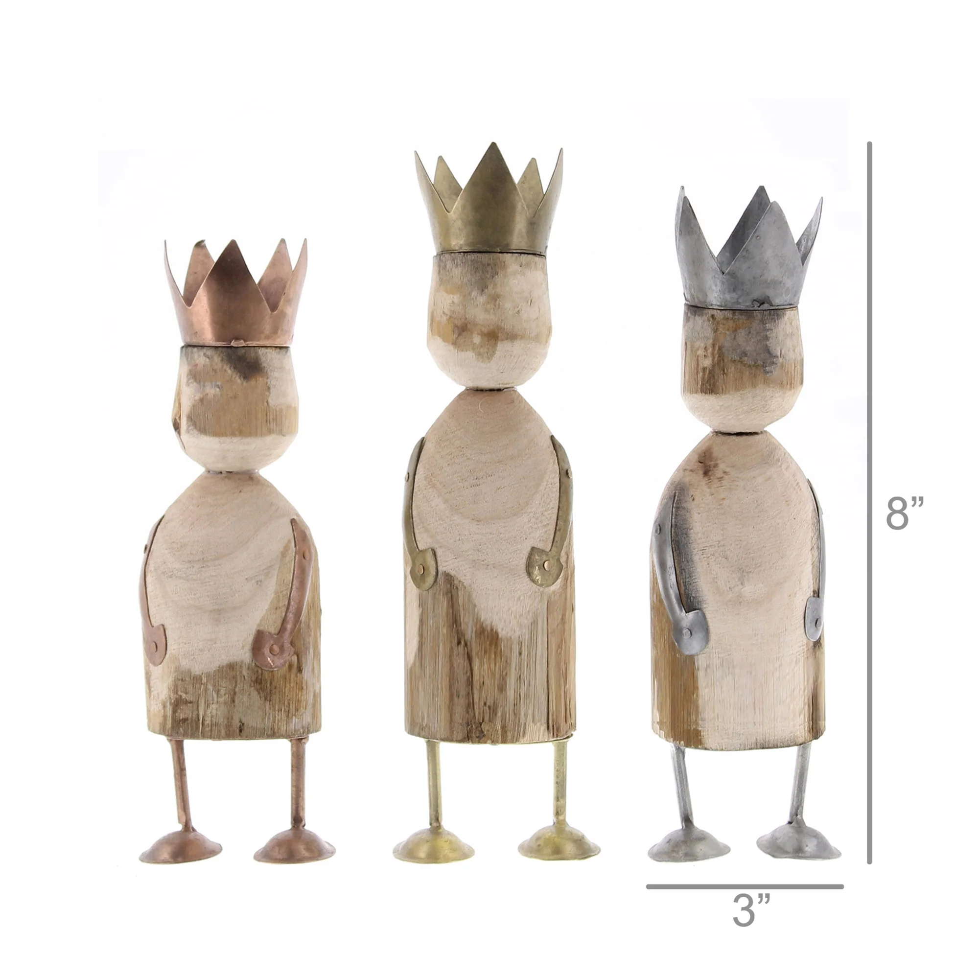 Wise Men, Wood & Metal - Set of 3 By HomArt - Image 3