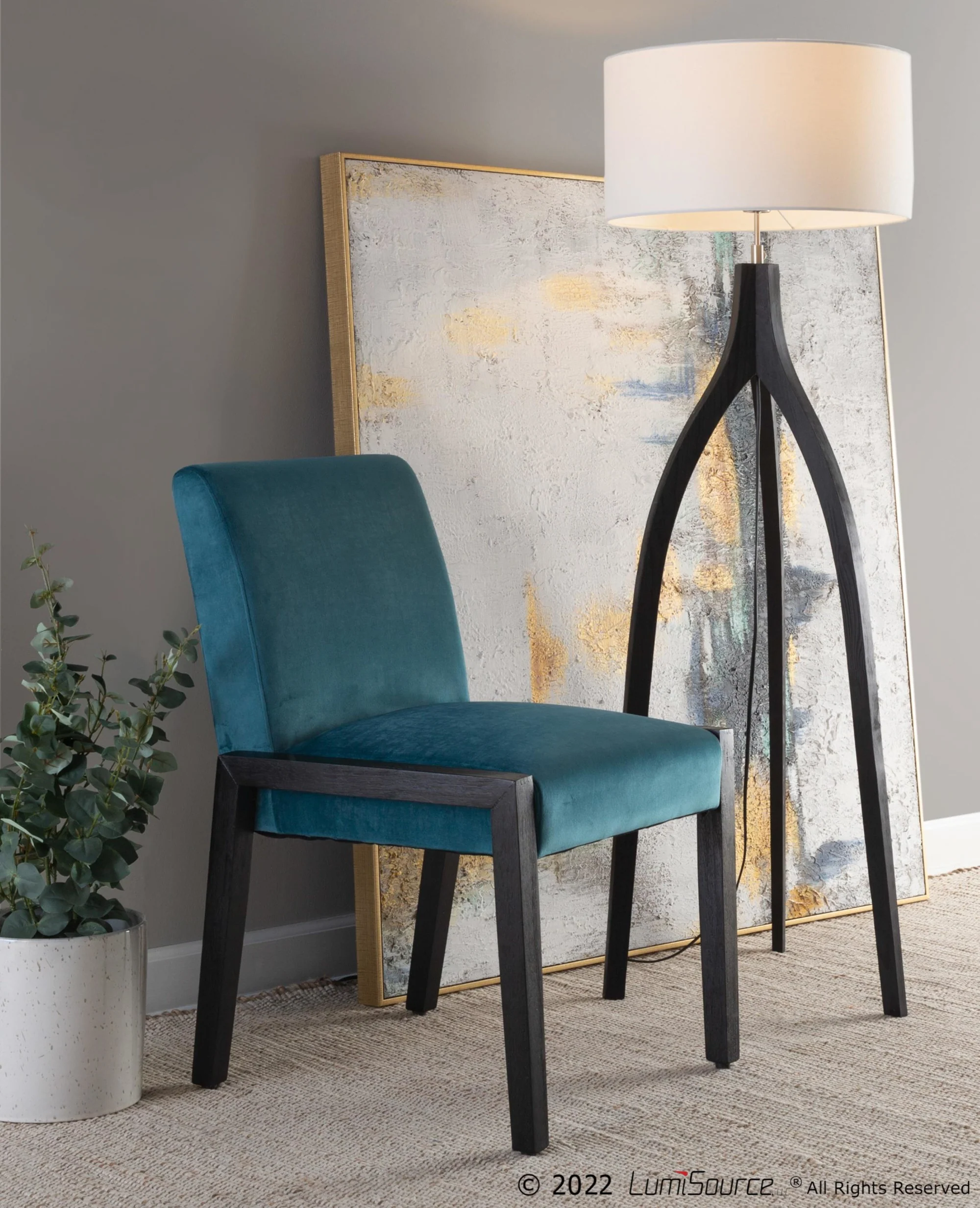 Wishbone Floor Lamp By LumiSource - LFL-WSHBNFL2 BKW - Image 2