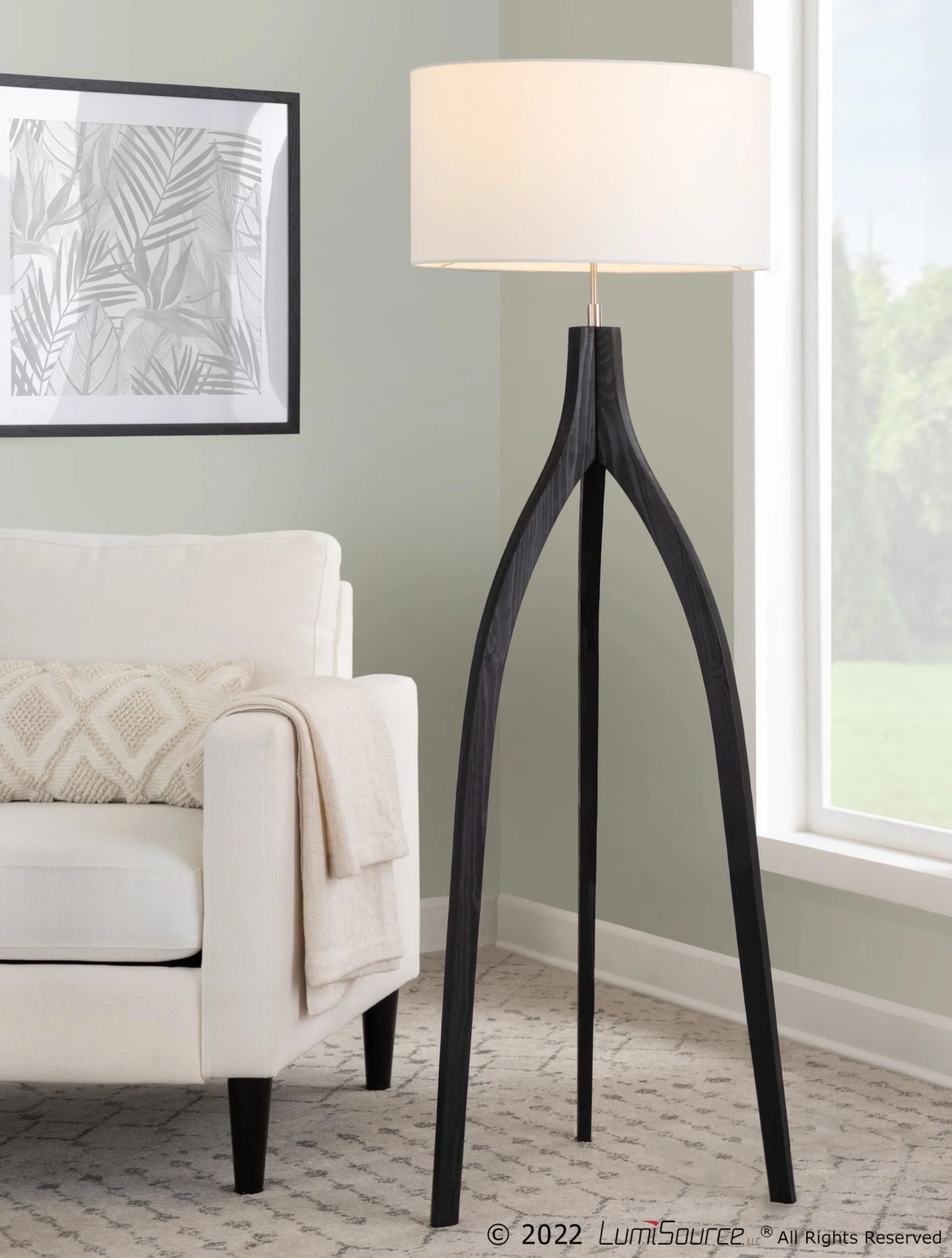 Wishbone Floor Lamp By LumiSource - LFL-WSHBNFL2 BKW - Image 3